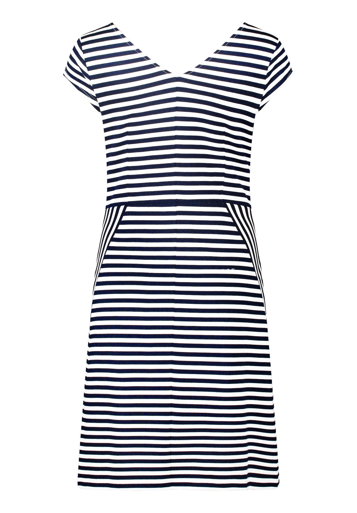 Streifenkleid (Dark Blue/cream)
