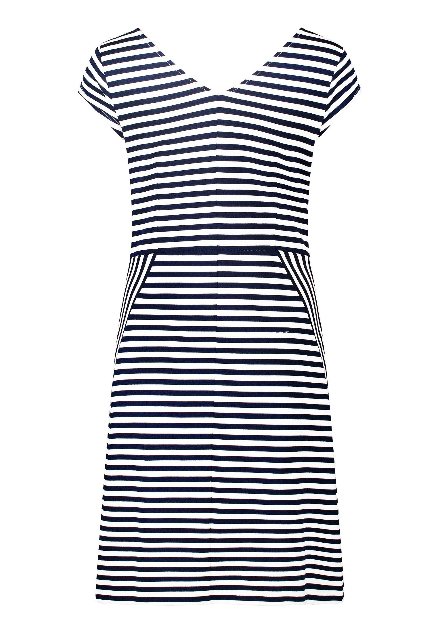 Streifenkleid (Dark Blue/cream)
