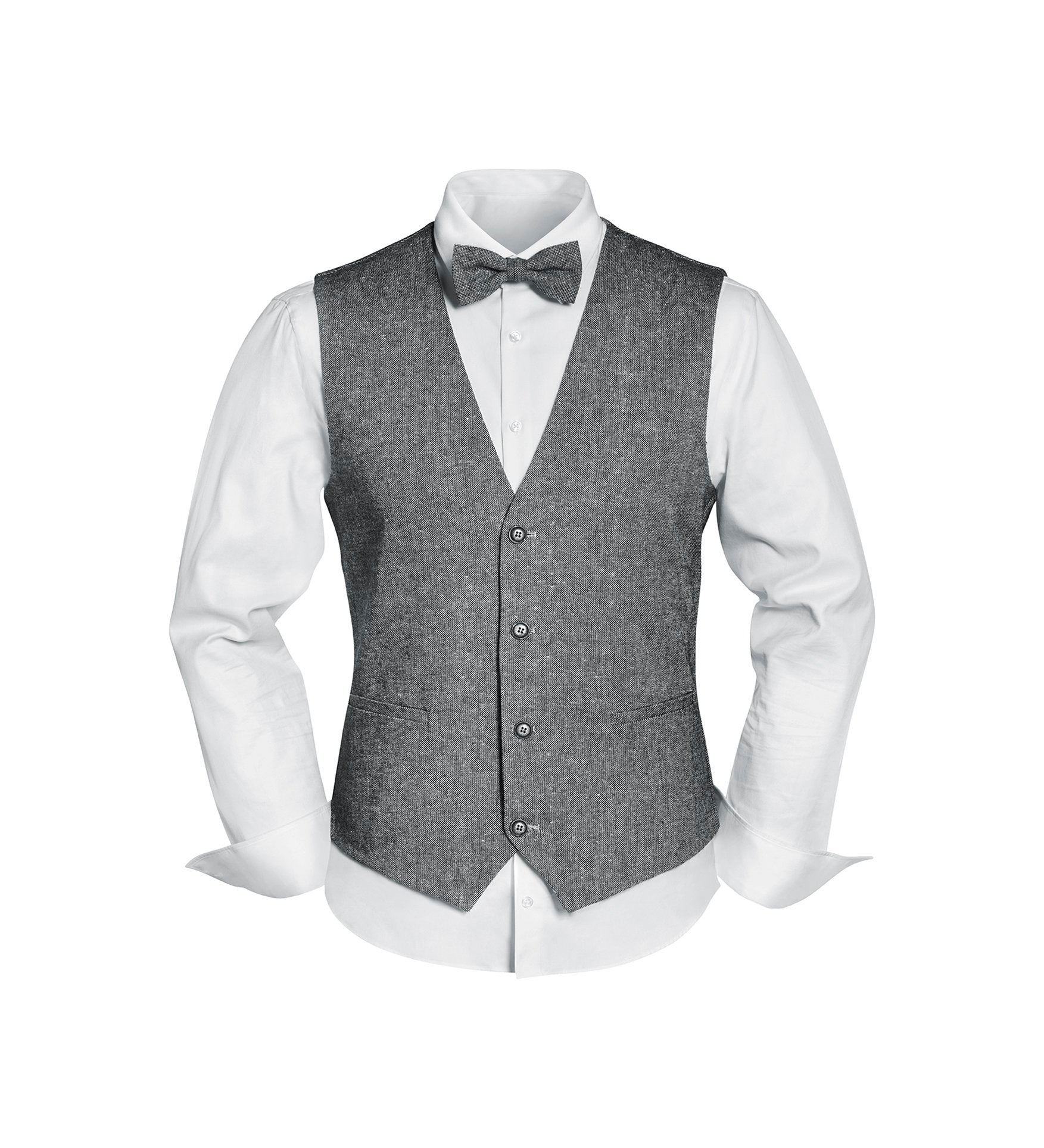 Set Weste,Fliege+Einstecktuch (M-grau)