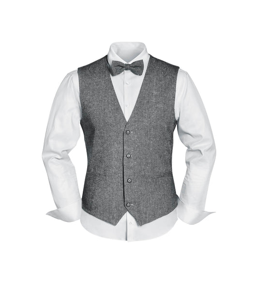 Set Weste,Fliege+Einstecktuch (M-grau)