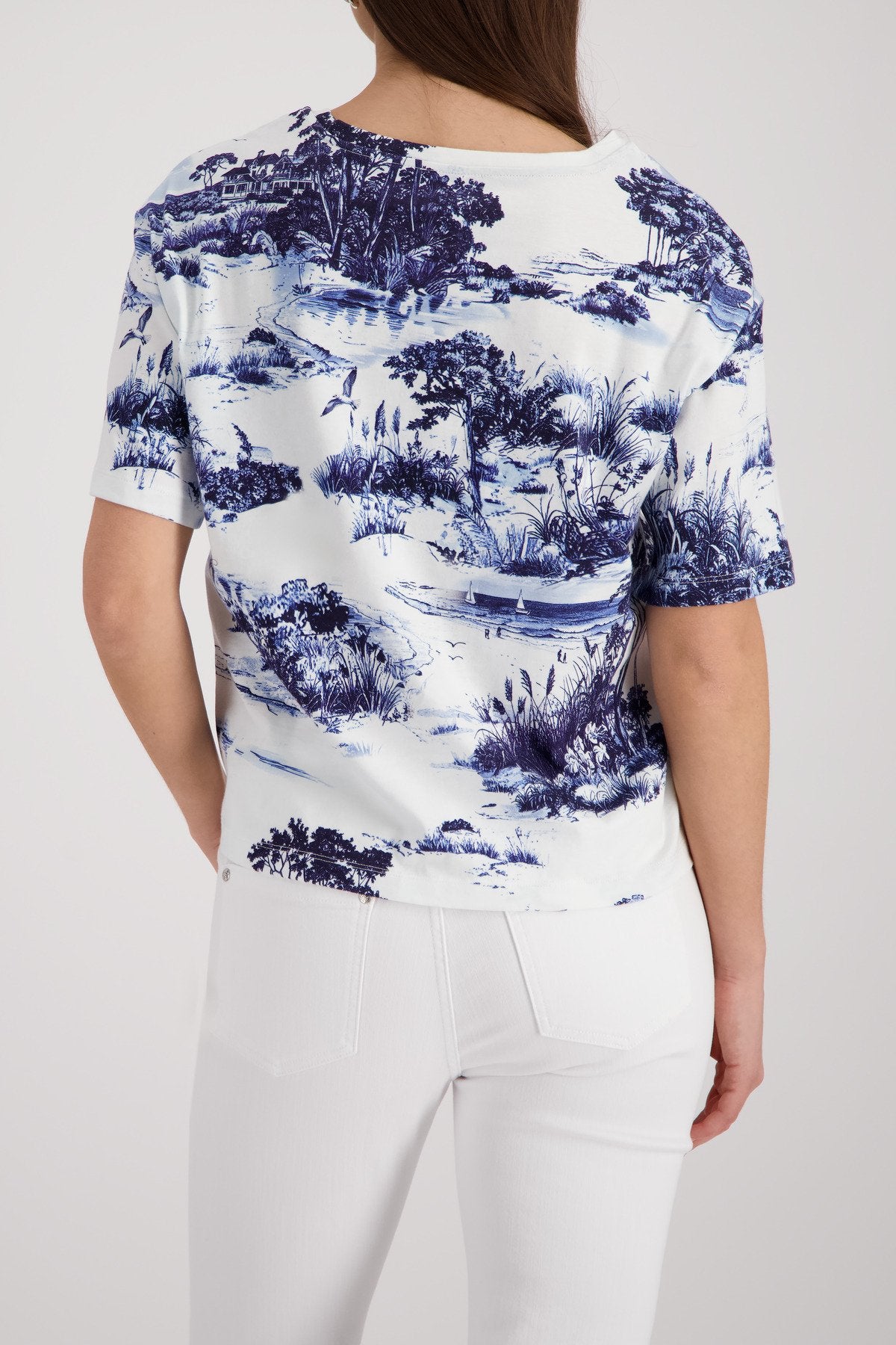 T-Shirt (Marine Gemustert)