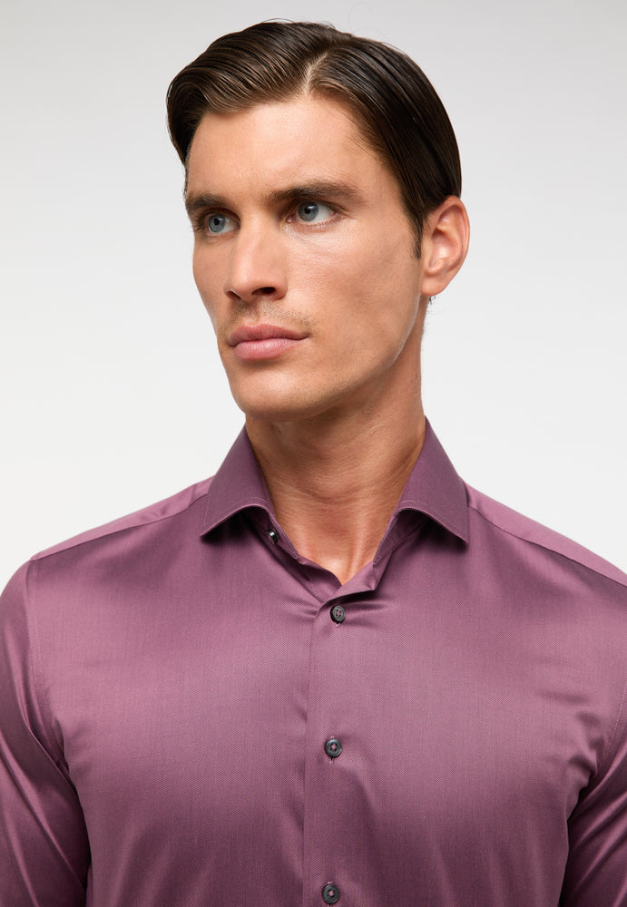 ETERNA unifarbenes Gentle Shirt SLIM FIT (Flieder-lila)
