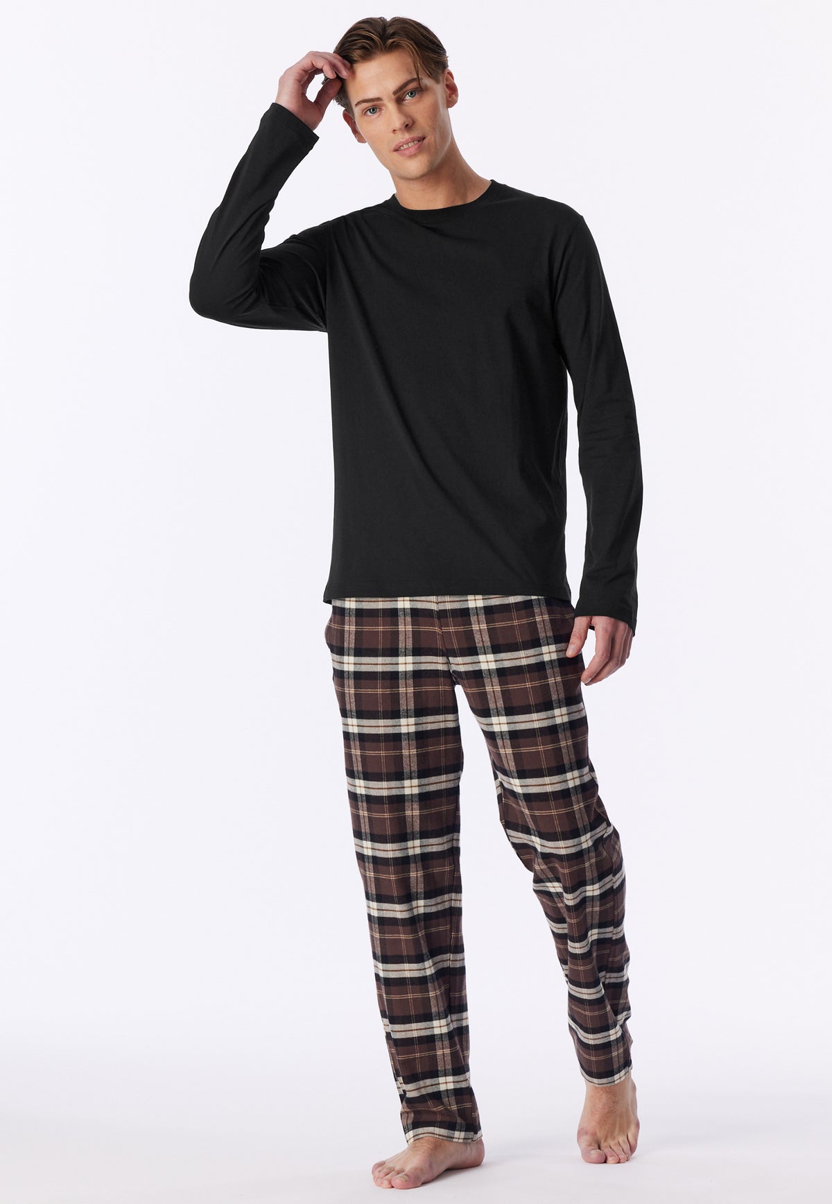 Langarmshirt Rundhals (Schwarz)