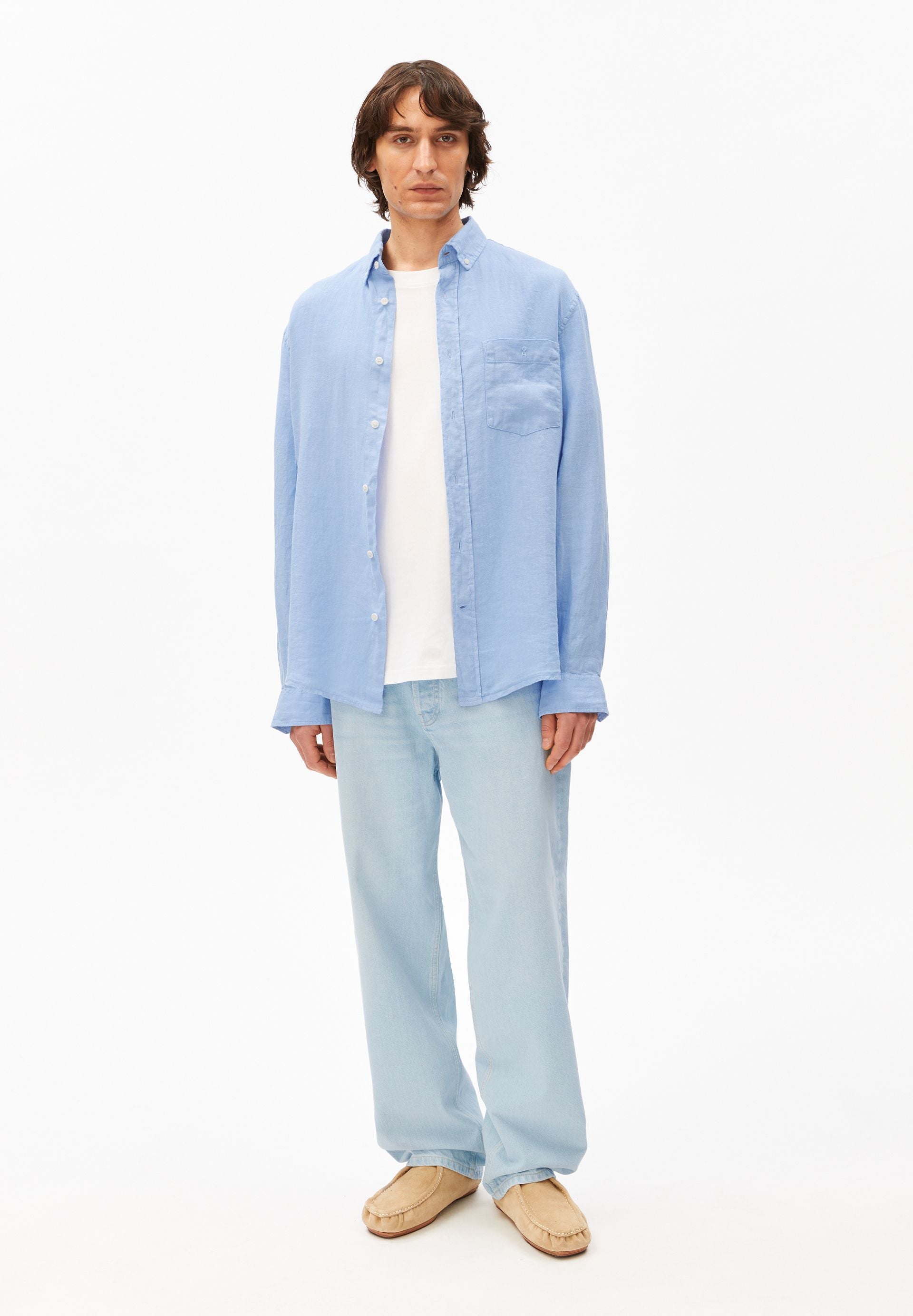 Linen Longsleeve Shirt (Wedgwood)