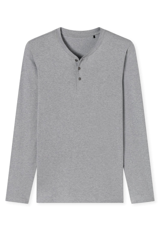Langarmshirt Knopfleiste (Grau-mel.)