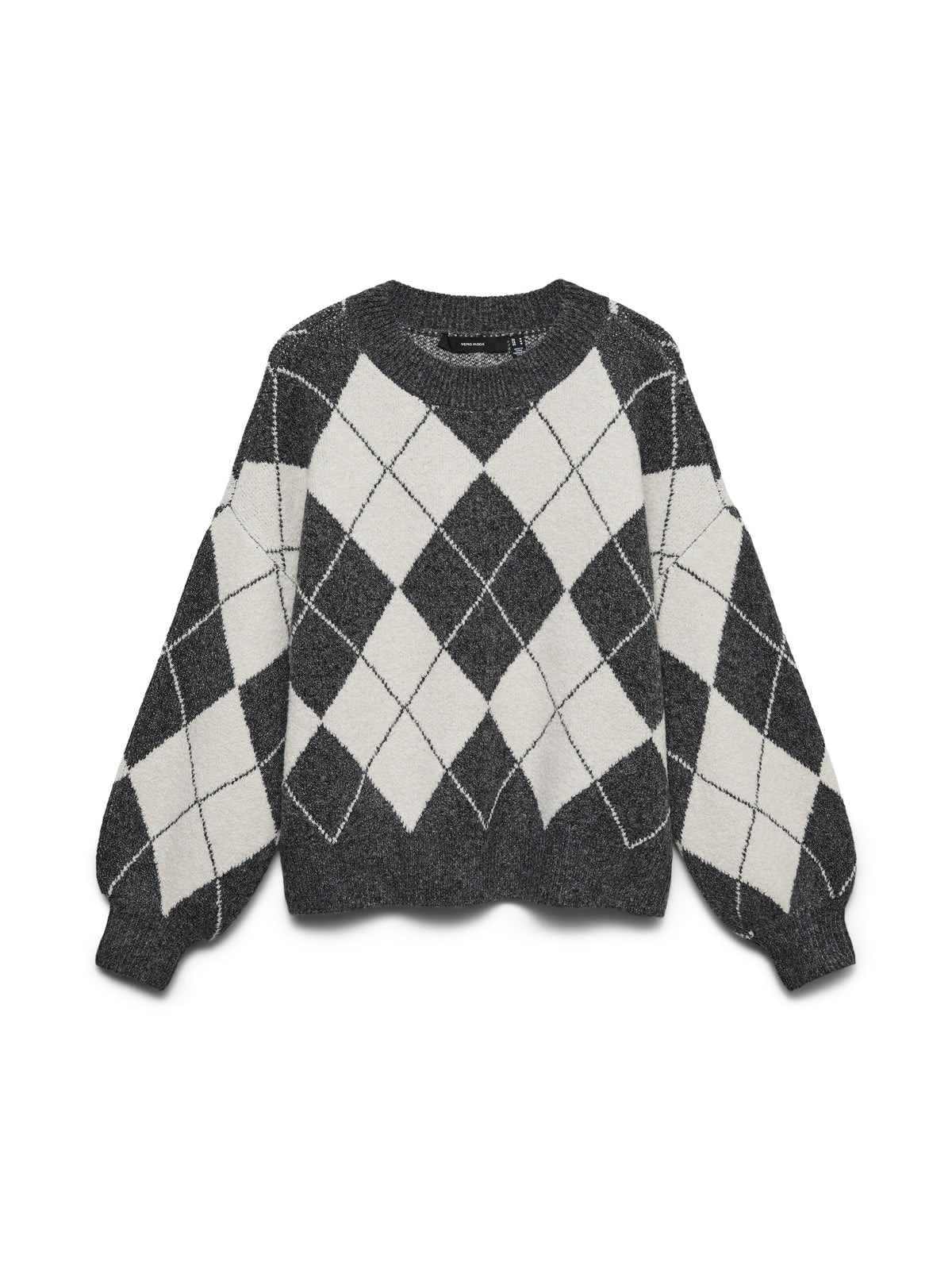 Vmdoffy Jaquard Ls O-nck Pullover Noos (Dark Grey)