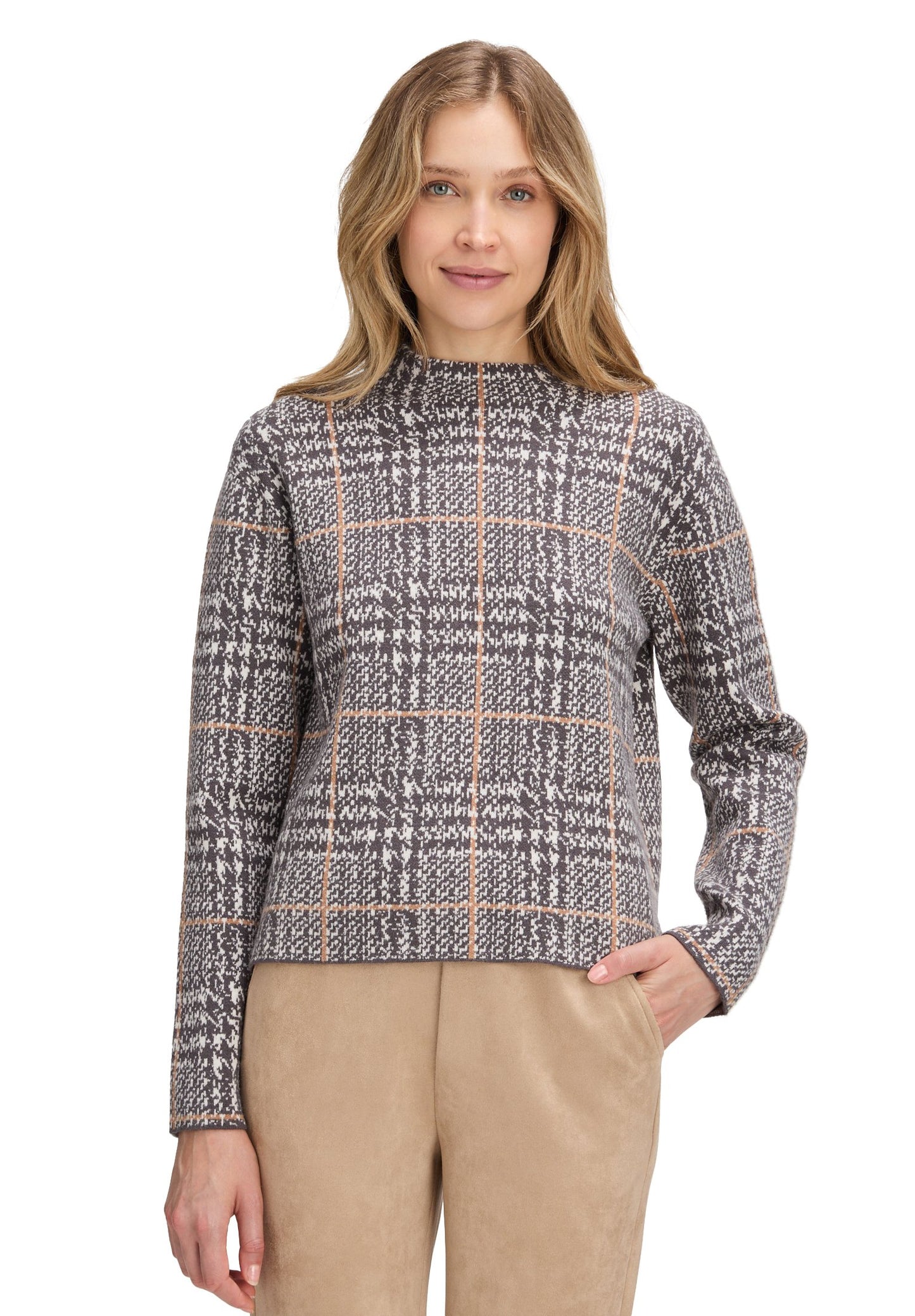 Strickpullover (Patch Grey/beig)