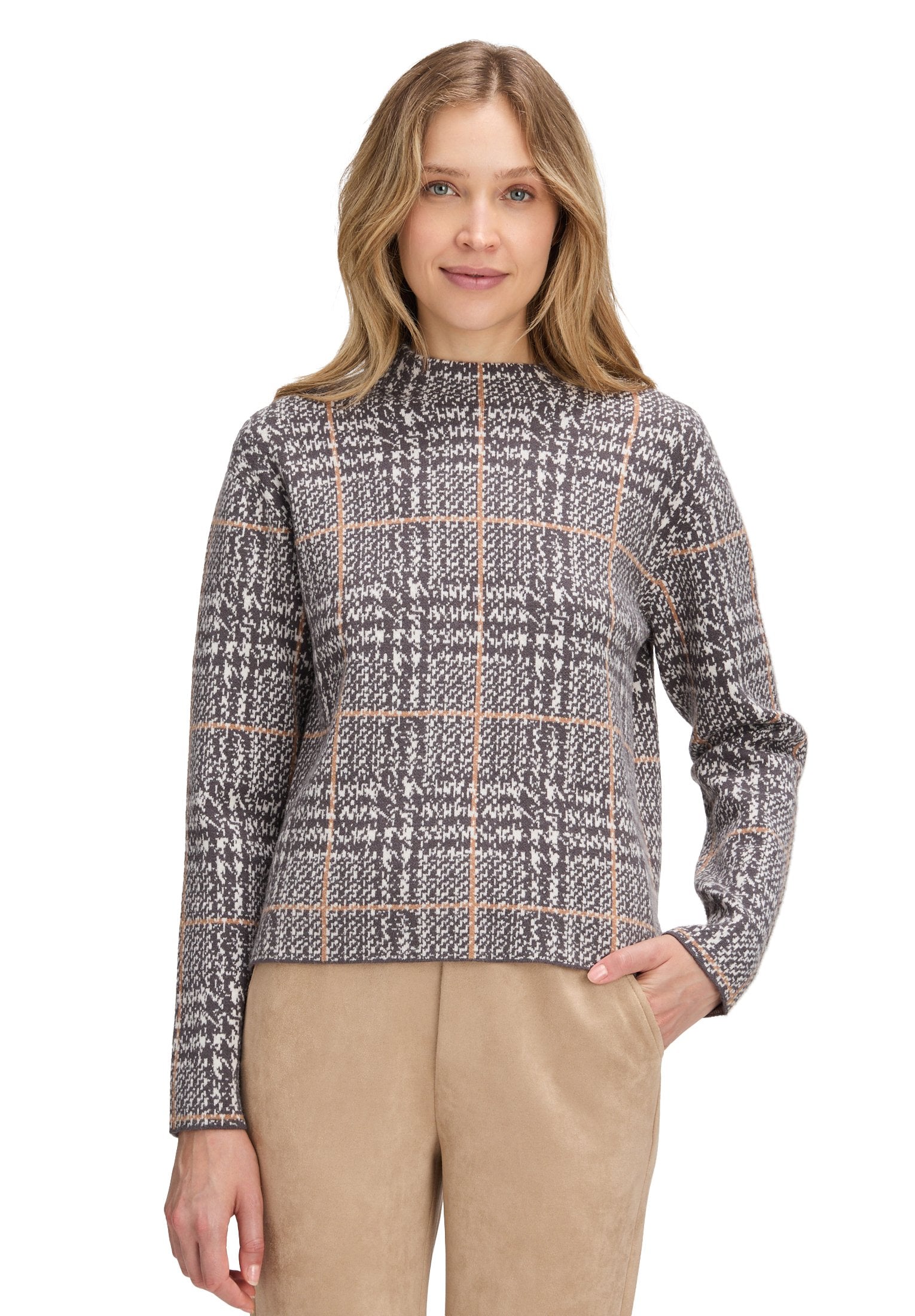 Strickpullover (Patch Grey/beig)