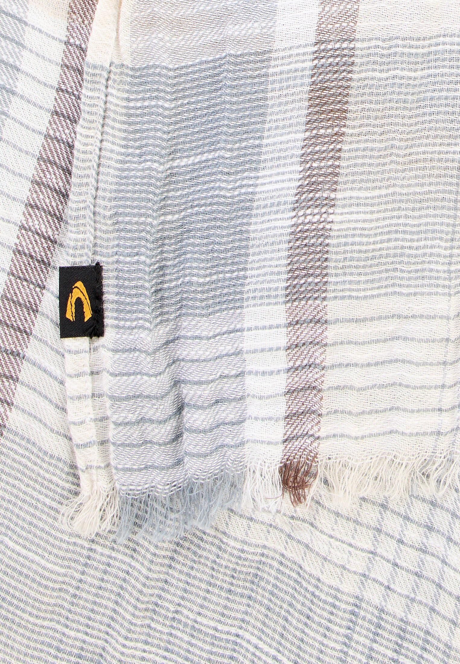 Multicolour Webschal aus Baumwoll-Twill (Sun Yellow)
