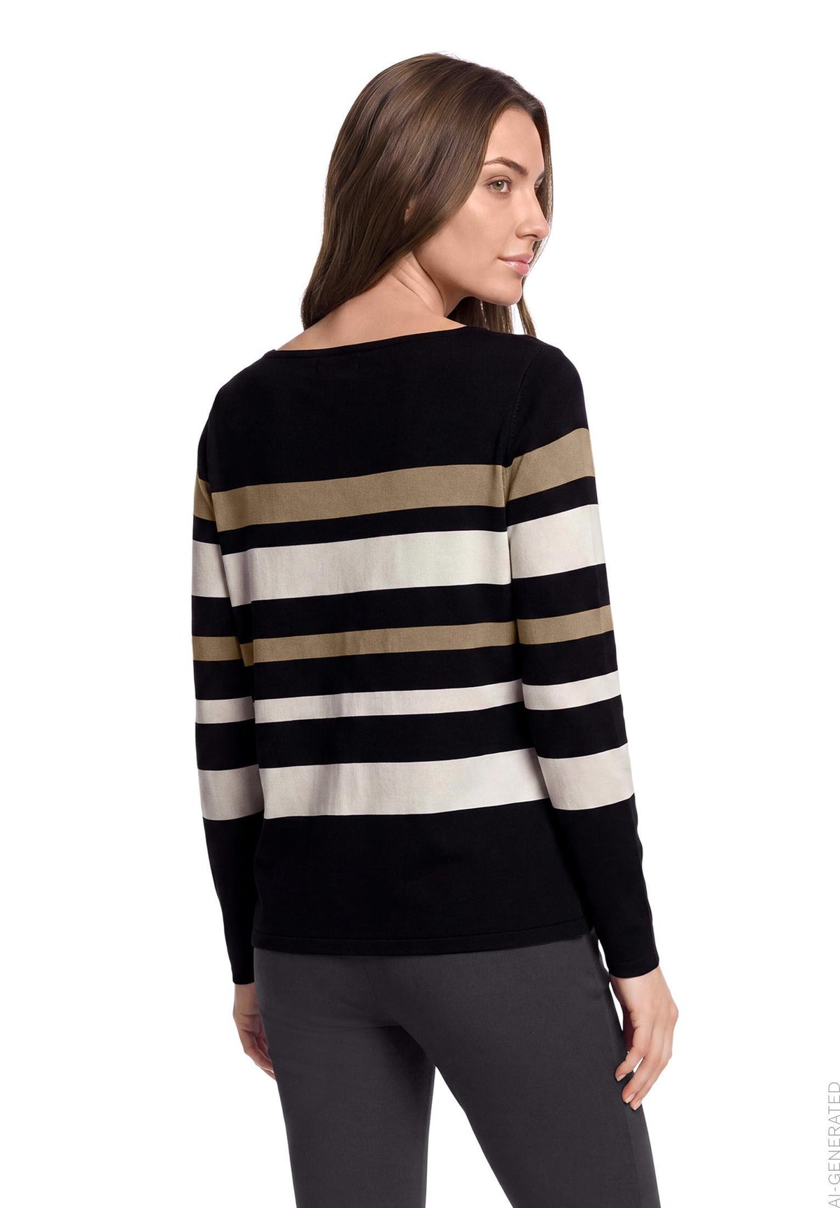 Ringelshirt (Taupe/black)