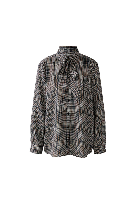 Schluppenbluse (Offwhite Brown)