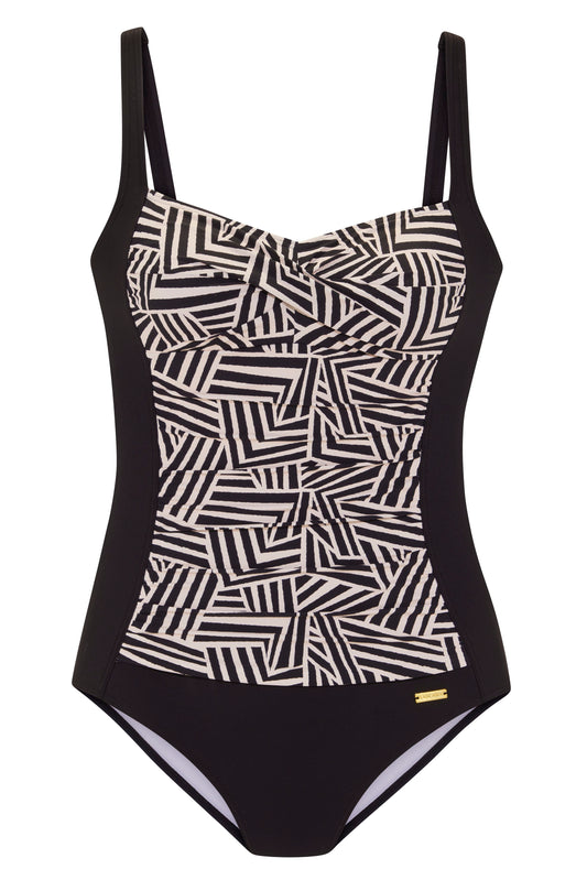 lascana Badeanzug (Black-creme)