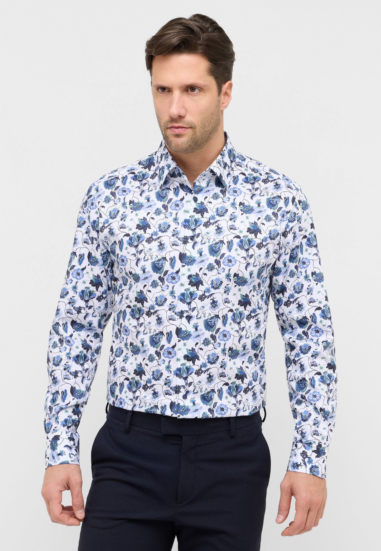 Hemd Twill Langarm (Dunkelblau)