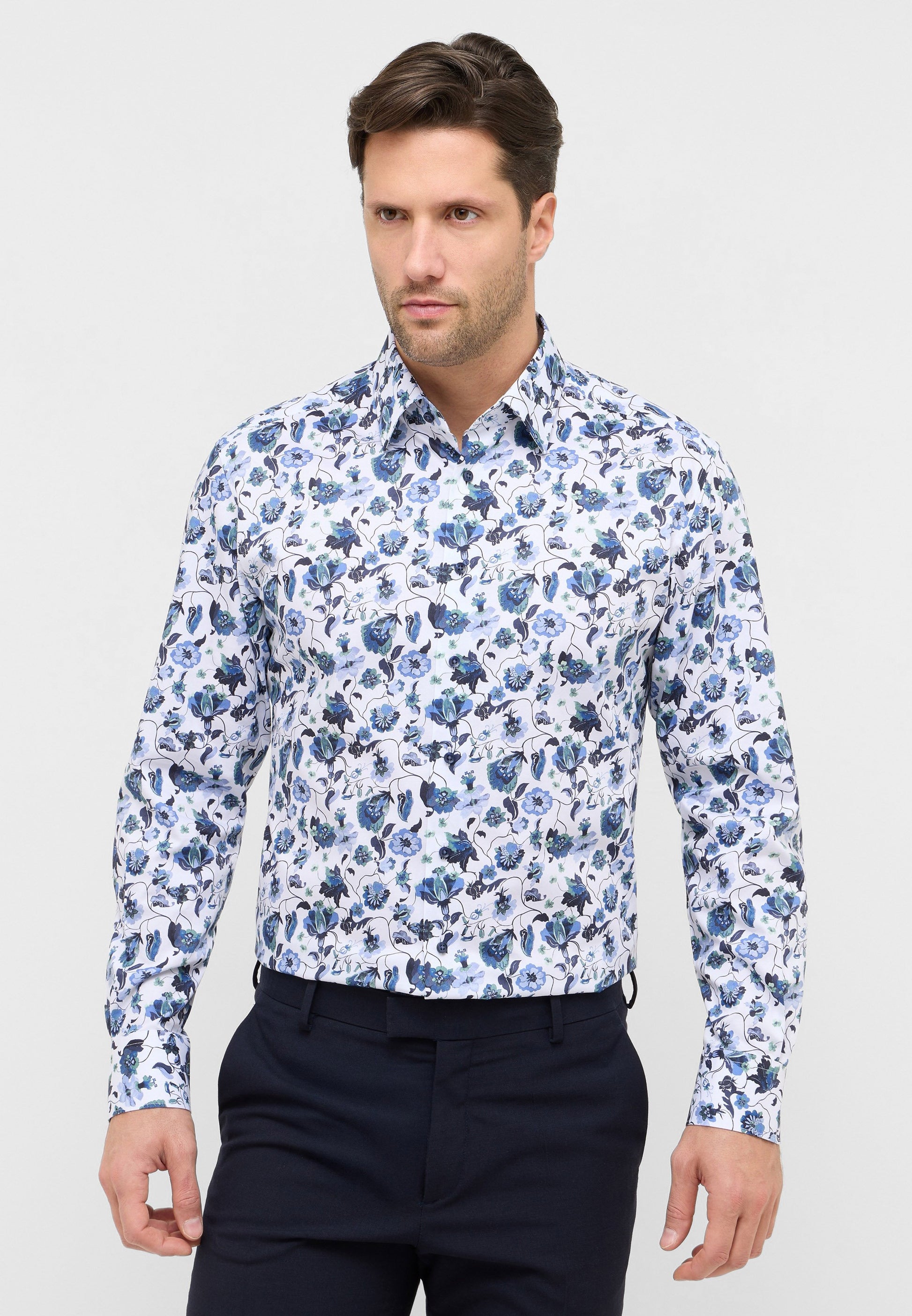 Hemd Twill Langarm (Dunkelblau)