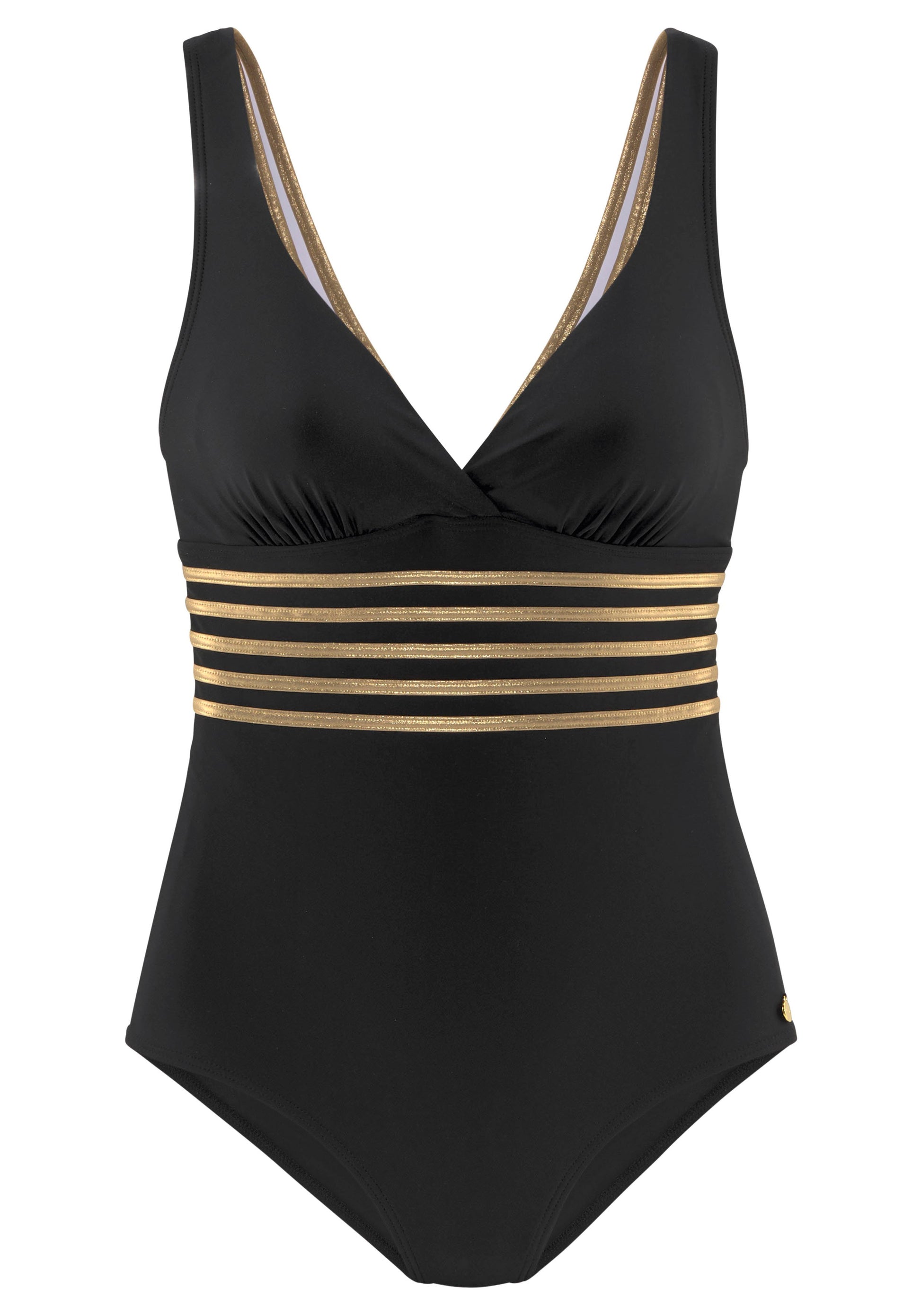 LASCANA Badeanzug (Black-gold)
