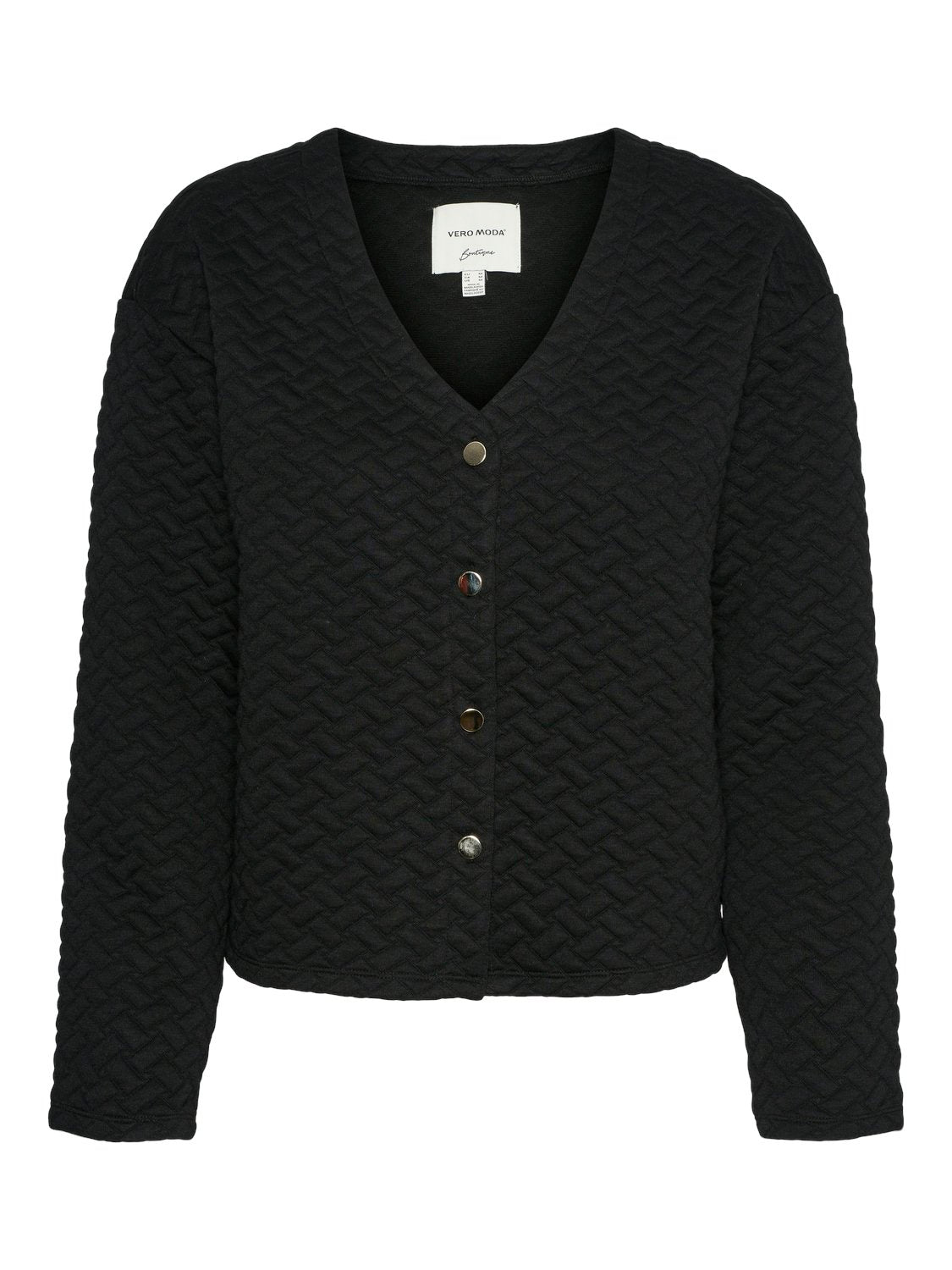 Vmvinnie L/s Quilted Cardigan Jrs Btq Ga (Black)