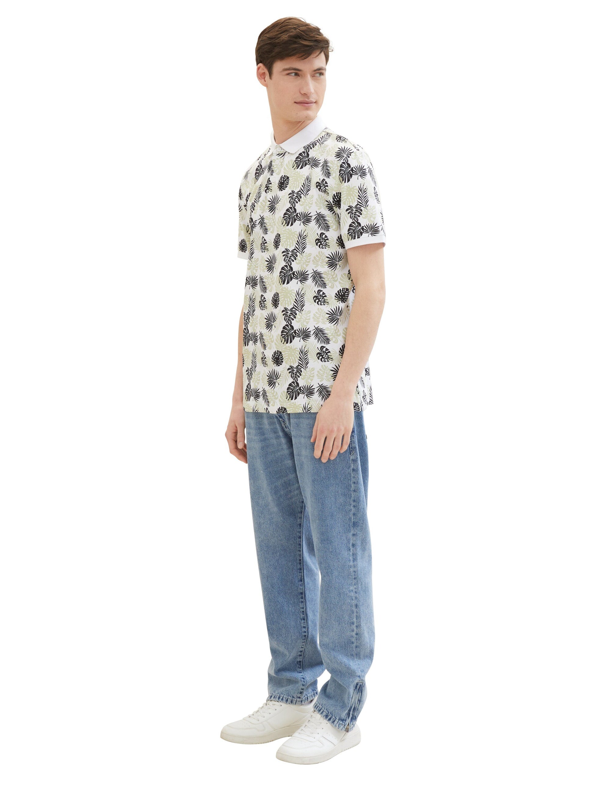 all over printed polo (White Multicol)