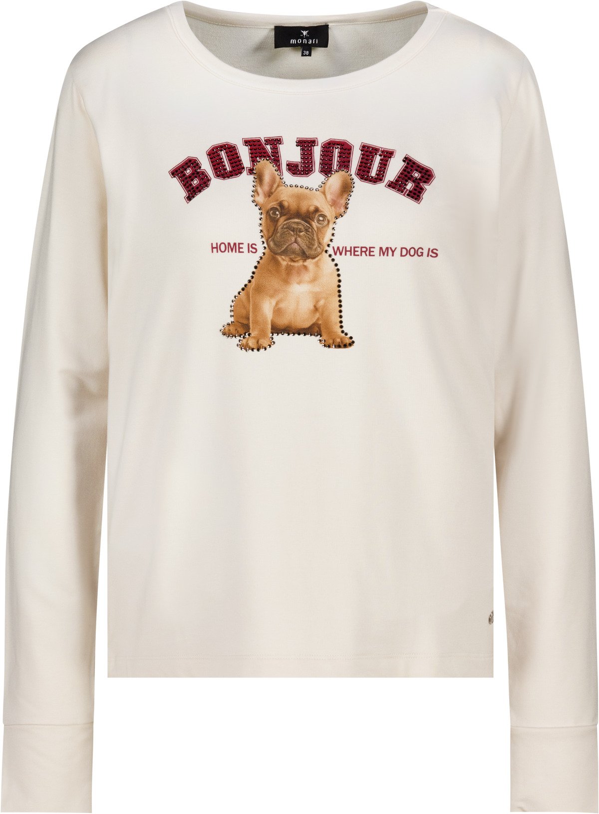 Langarmshirt mit Print (Antique White)