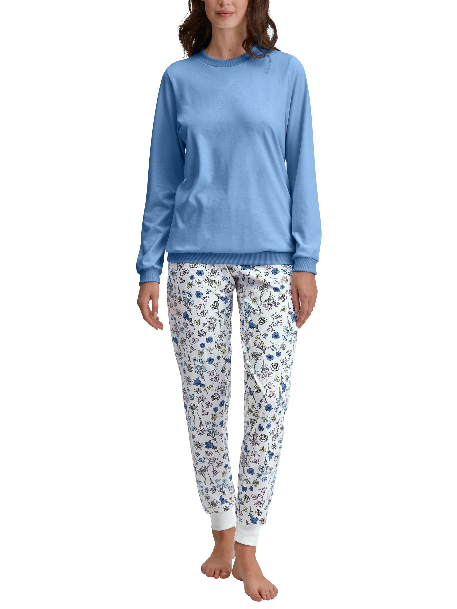 WOMEN Pyjamas with cuff (Riviera Blue)