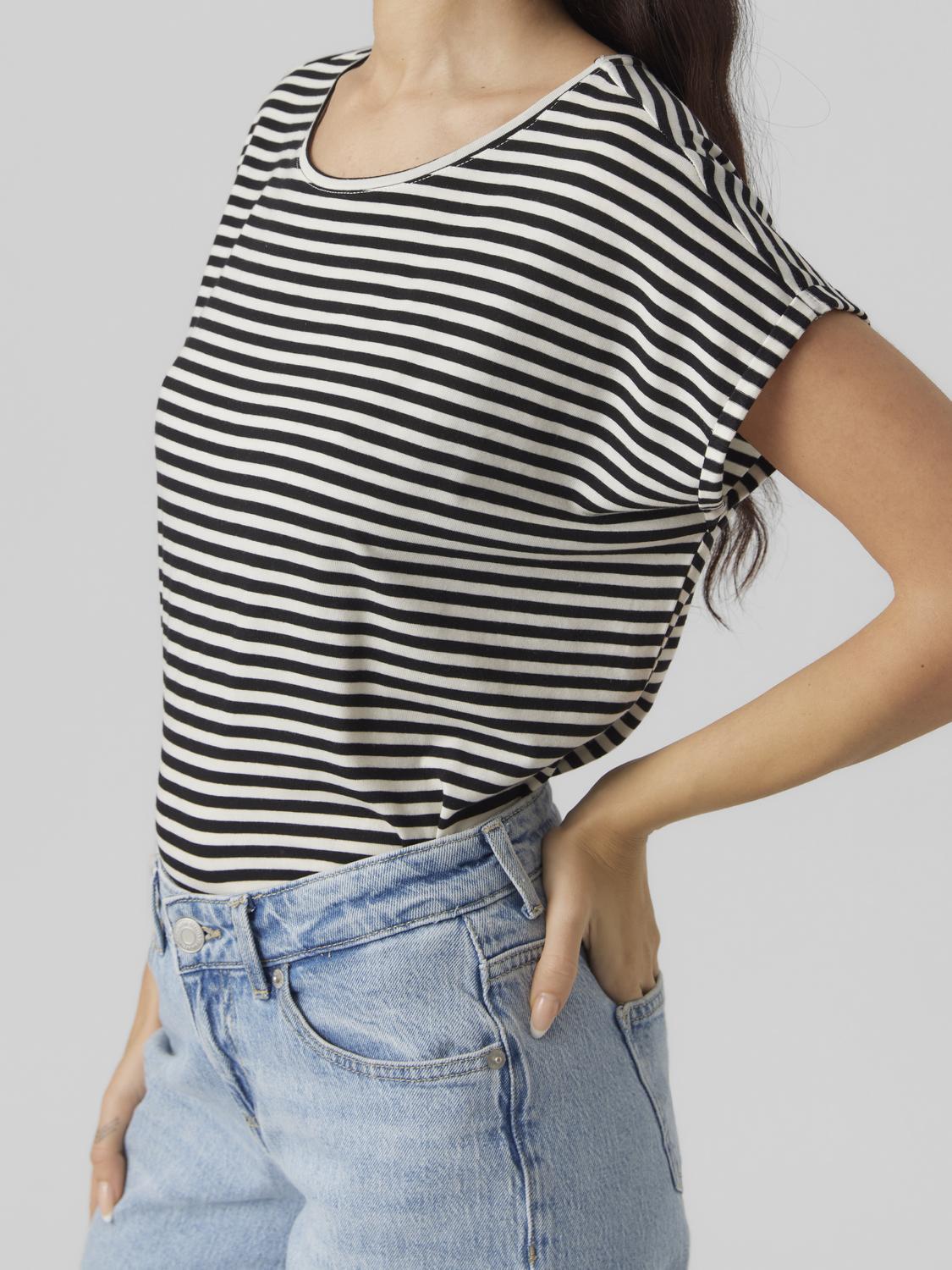 Vmava Plain Ss Top Stripe Ga Jrs  Noos (Black/pris)