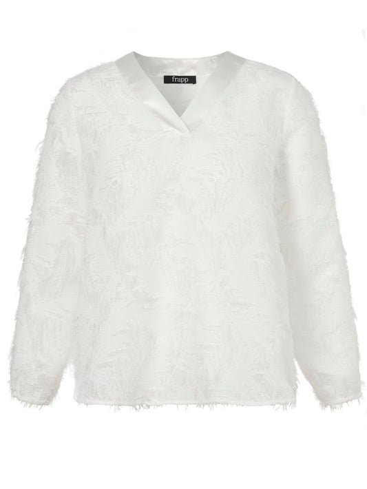 Bluse V-Ausschnitt 1/1 Arm (Offwhite)