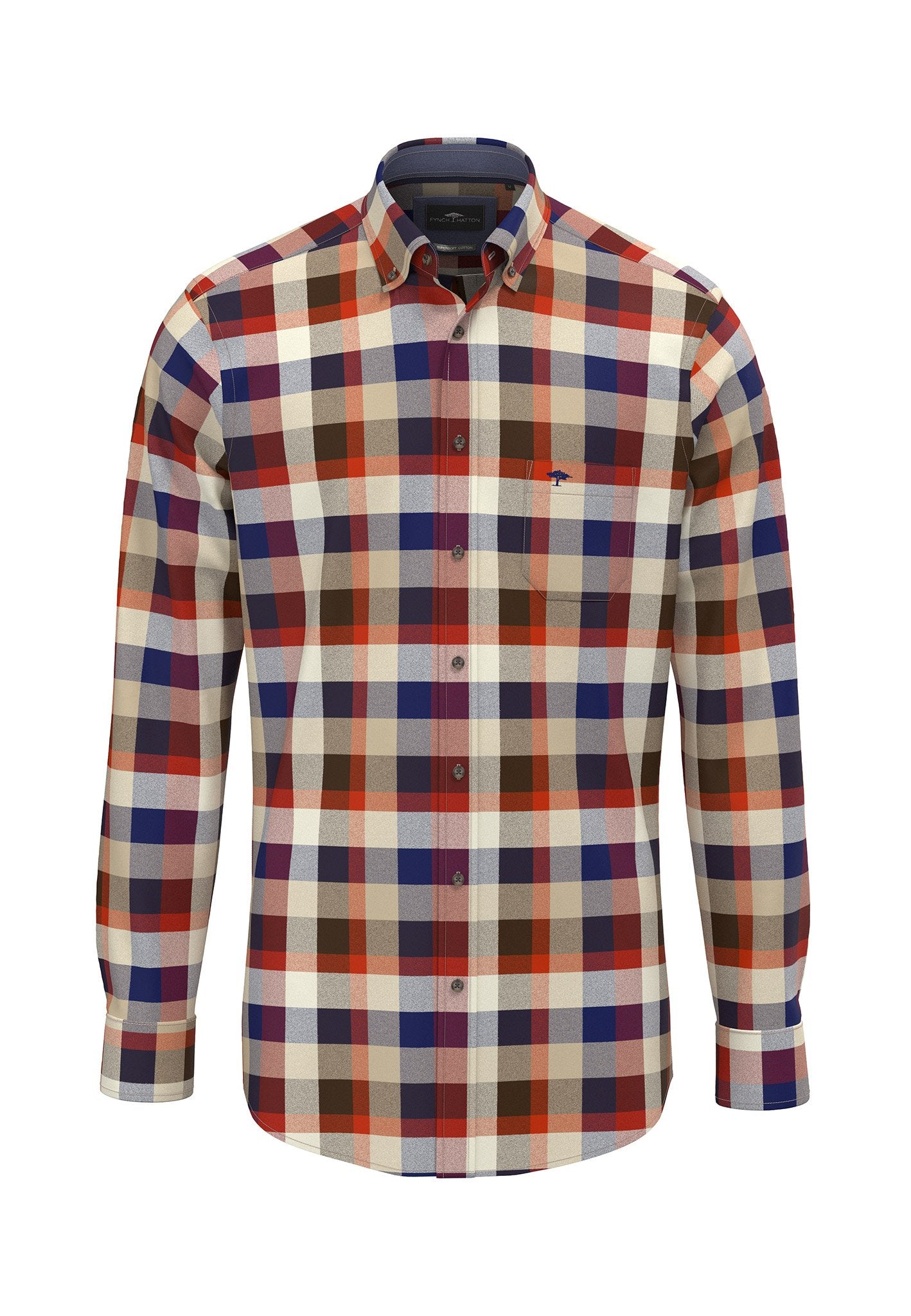 Square Flannel Check, B.D., 1/1 (Garnet Red)