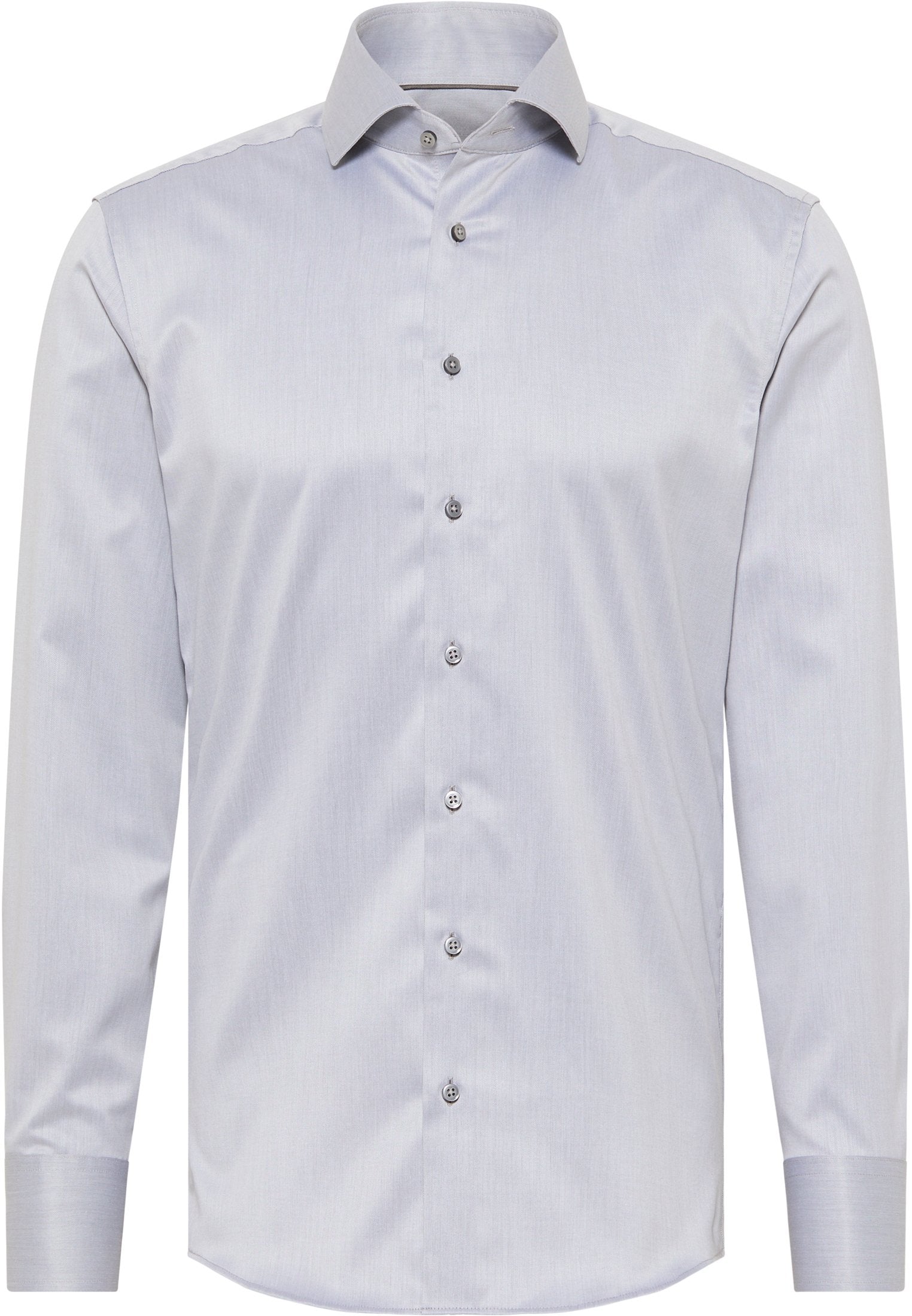 Luxury Shirt Twill Langarm (Stahlgrau)