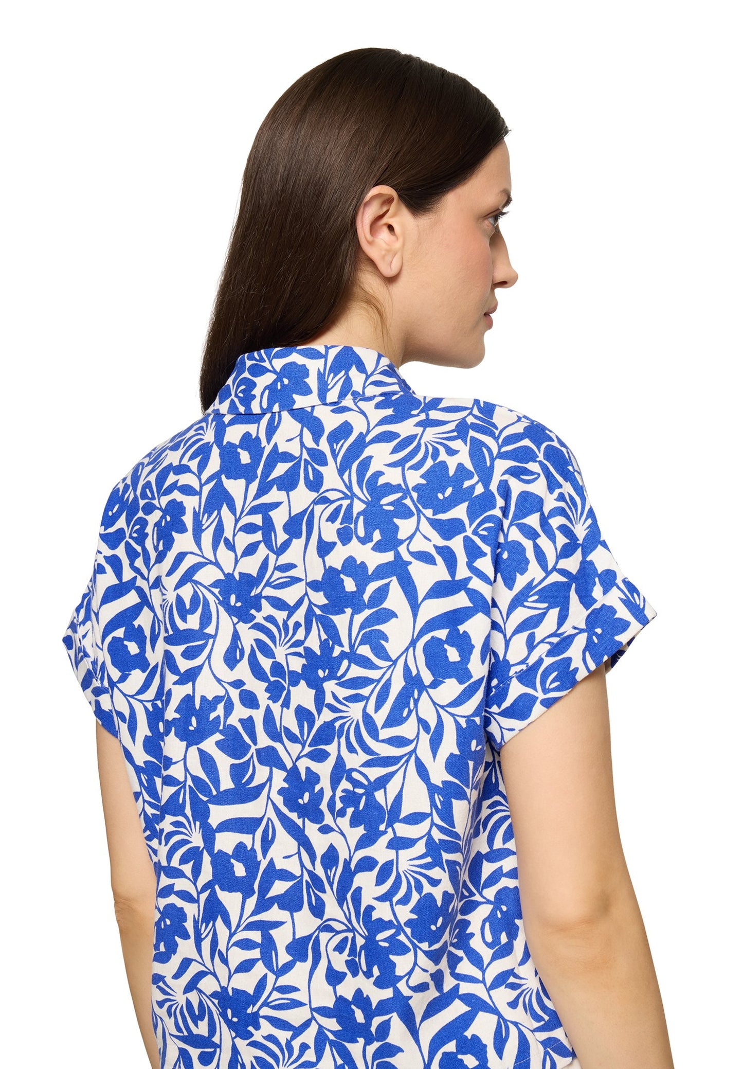 Leinenbluse (Cream/blue)