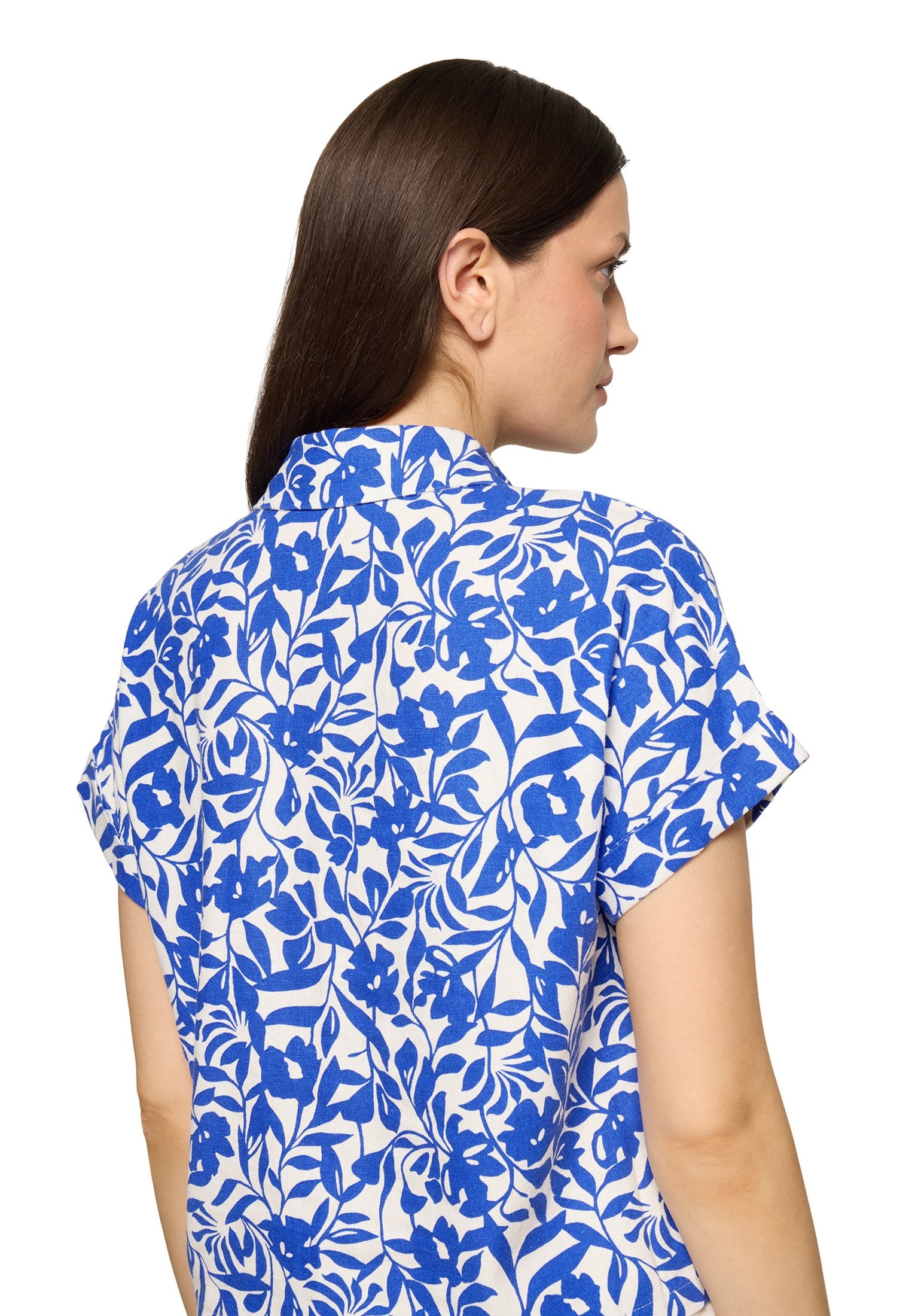Leinenbluse (Cream/blue)