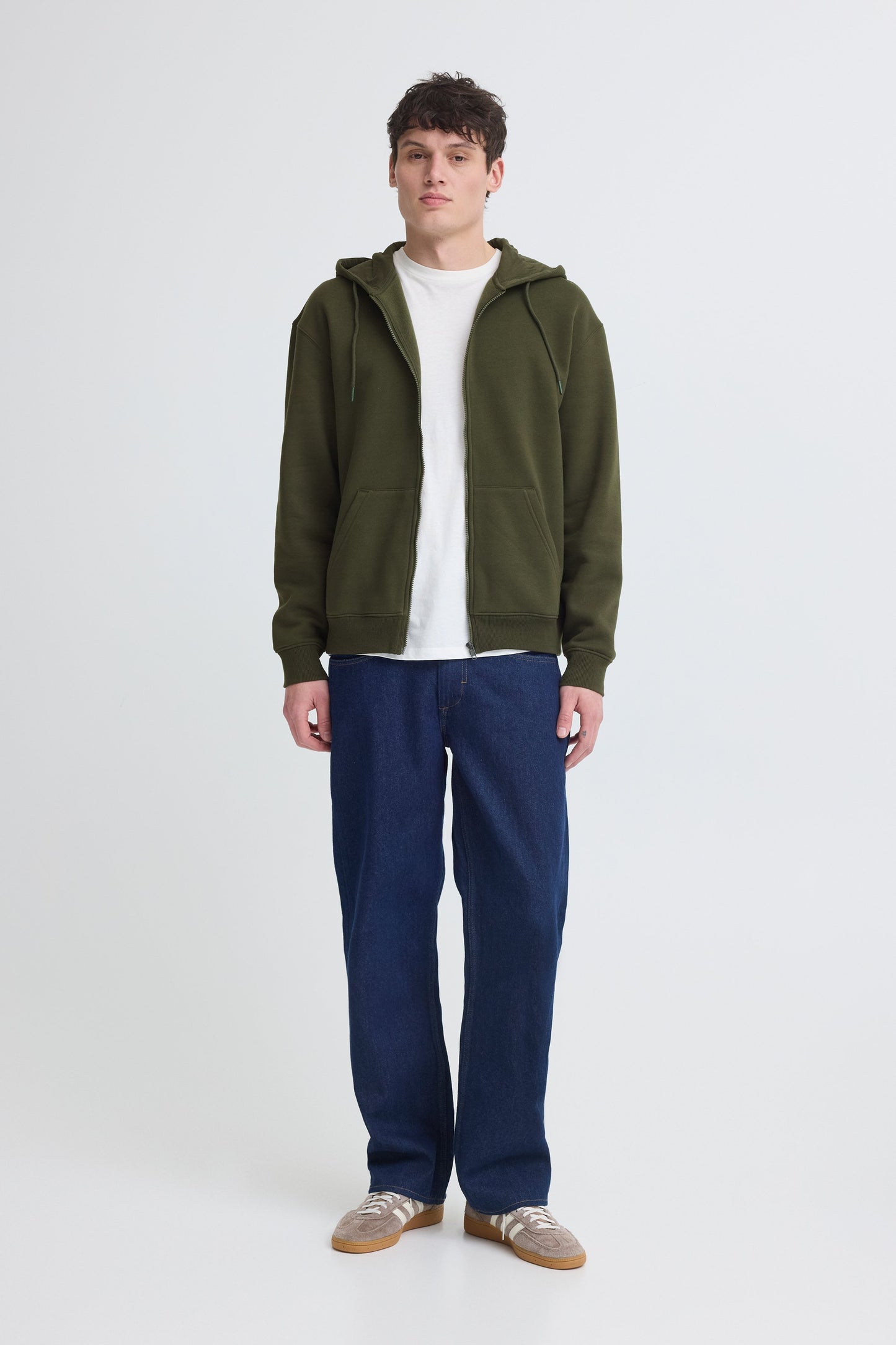 Bhjuste Zp Thru Hooded Sweat (Forest Night)