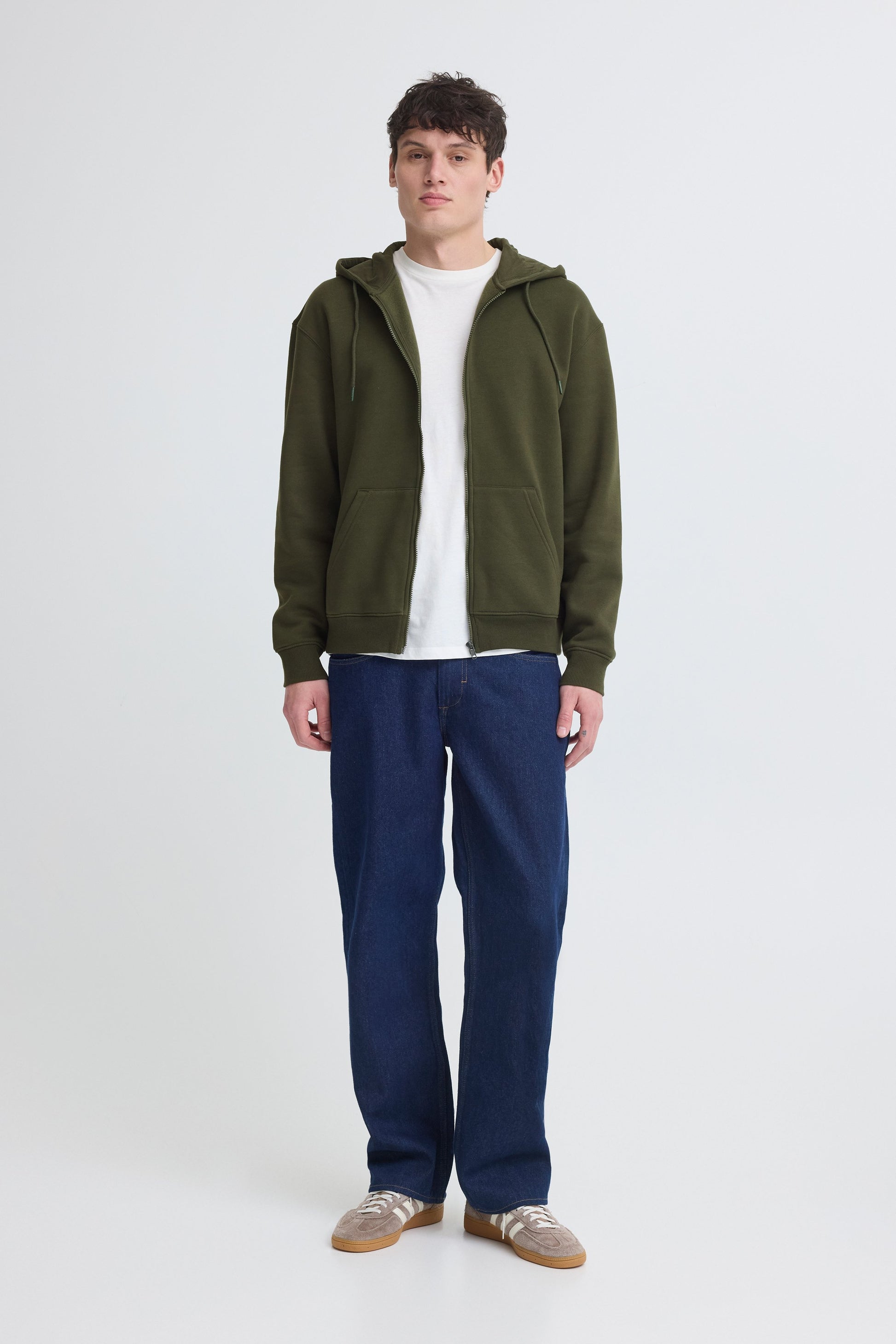 Bhjuste Zp Thru Hooded Sweat (Forest Night)
