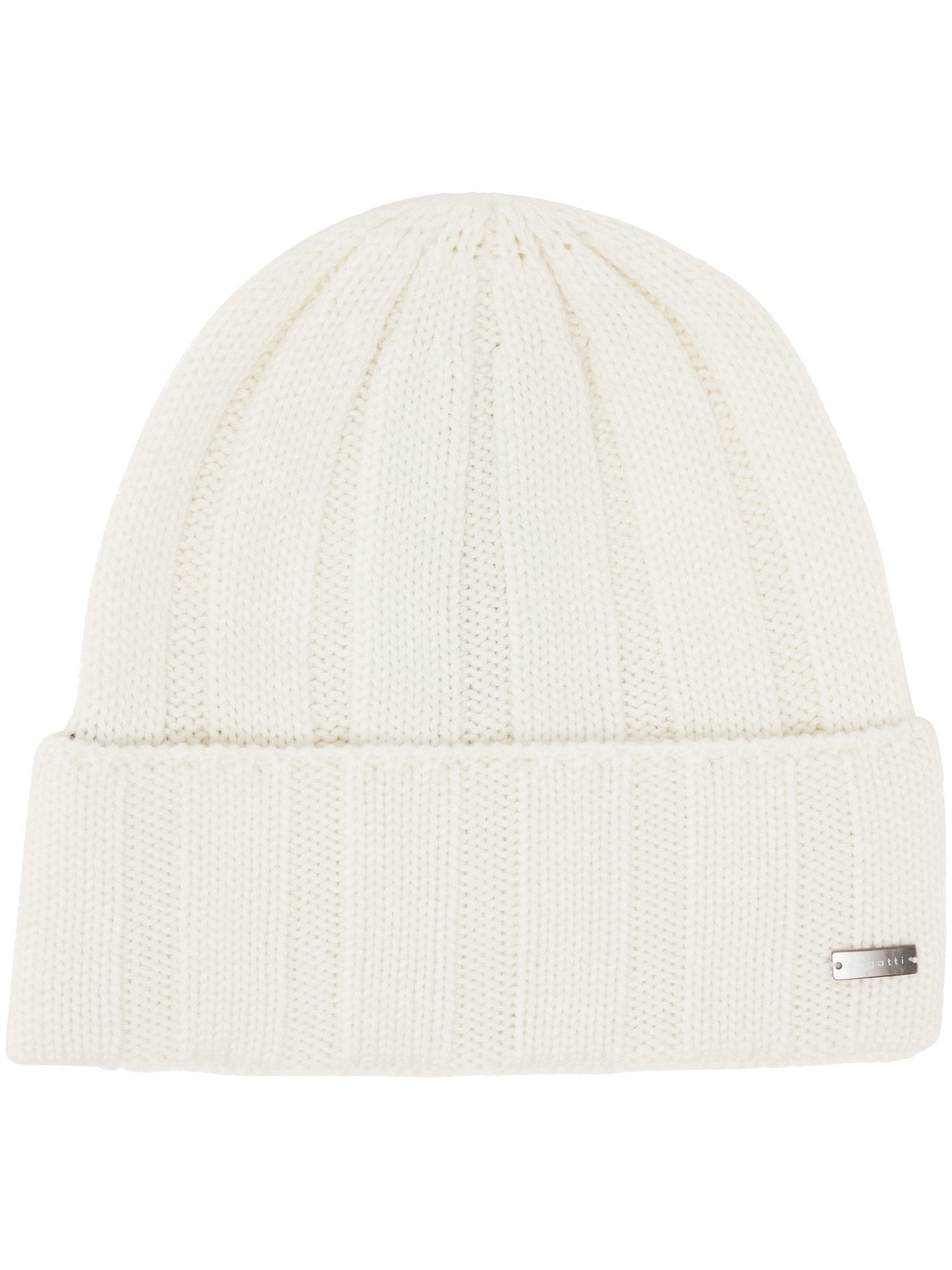 Schurwolle Kopfbedeckung Einfarbige bugatti Beanie mit Fleece-Fütterung (Off White)
