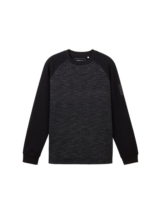 relaxed fabric mix longsleeve (Black New Spac)