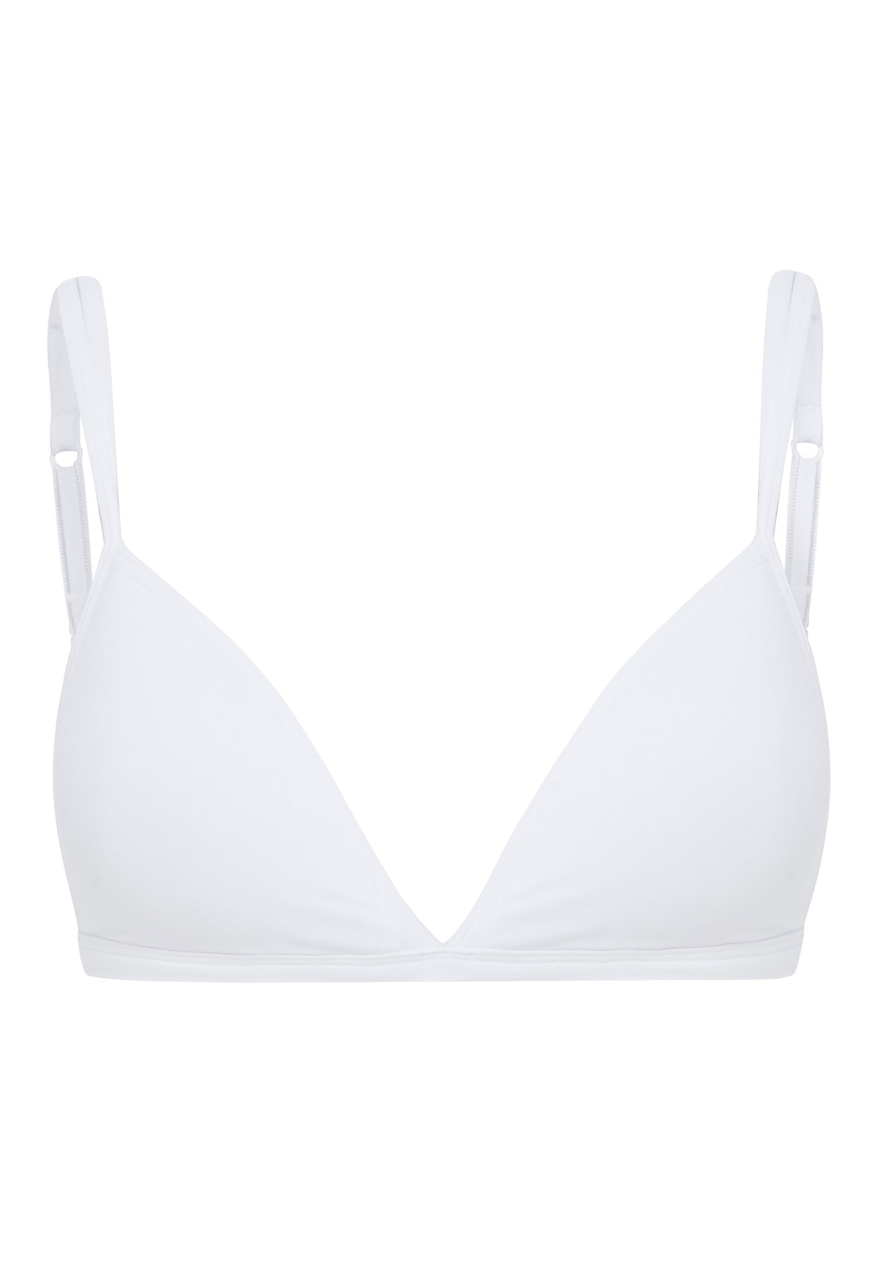 Skiny Damen Triangel BH gepaddet SKINY ADVANTAGE Cotton Stretch (White)