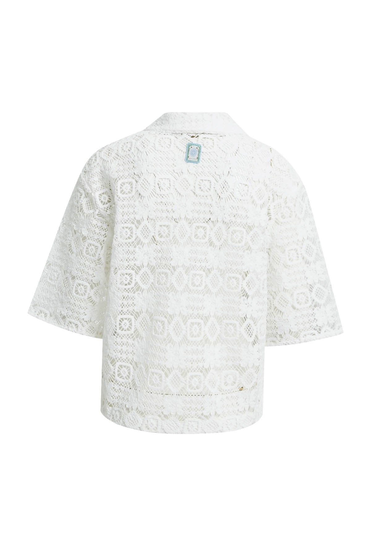 Crochet Short Sleeve Jacket (Offwhite)