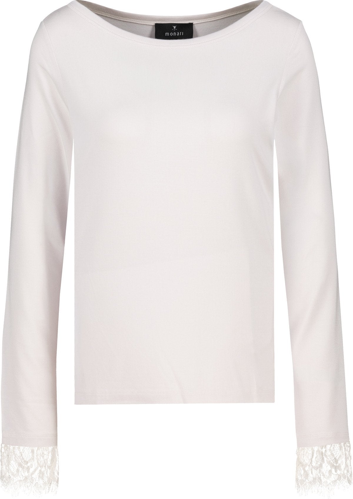 Langarmshirt mit Spitzenborte (Pearly)