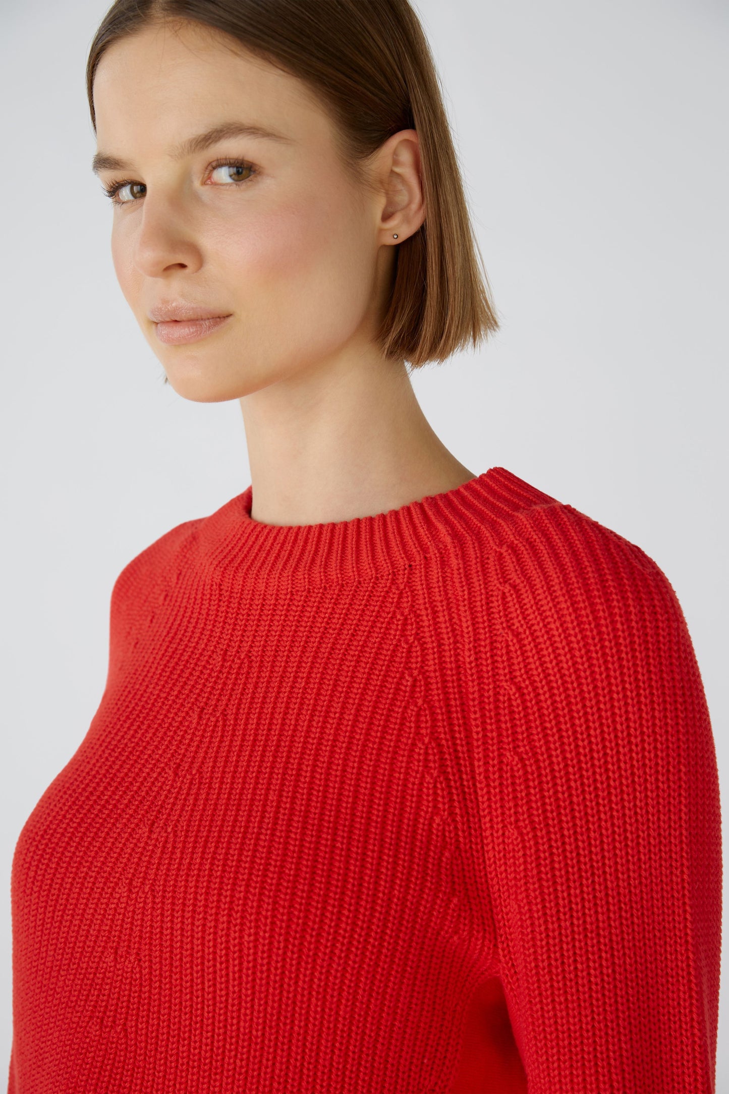 RUBI Pullover mit Reißverschluss, in reiner Baumwolle (Chinese Red)