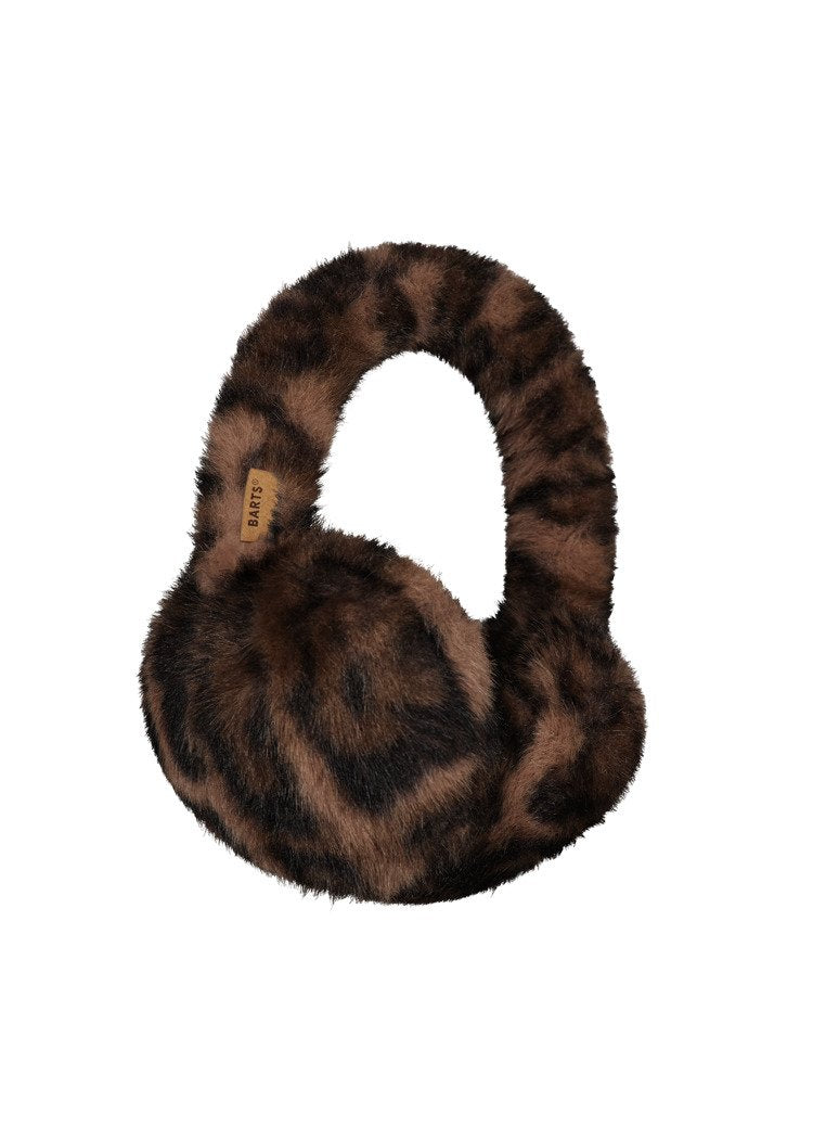 Big Fur Earmuffs (Brown Print Brown)