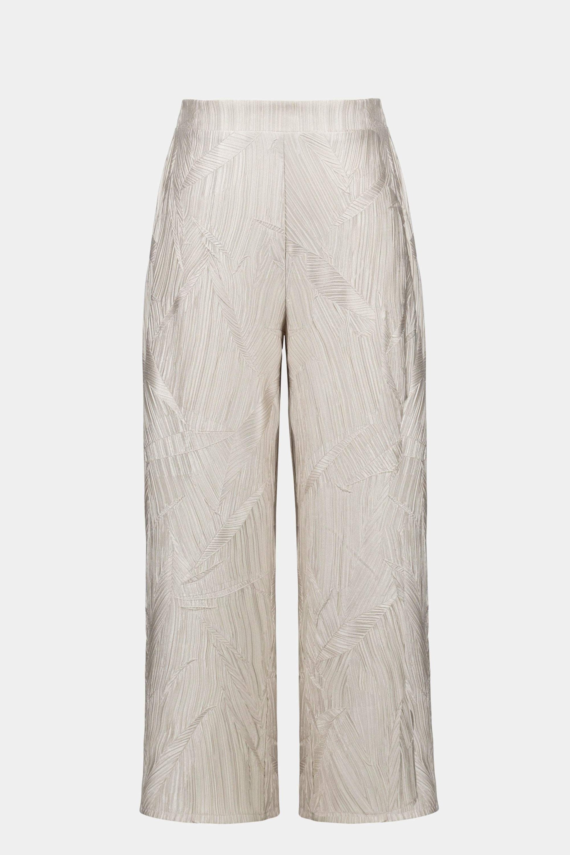 Plissierte Culotte-Hose aus Satin zum Hineinschlüpfen (Perlmutt)