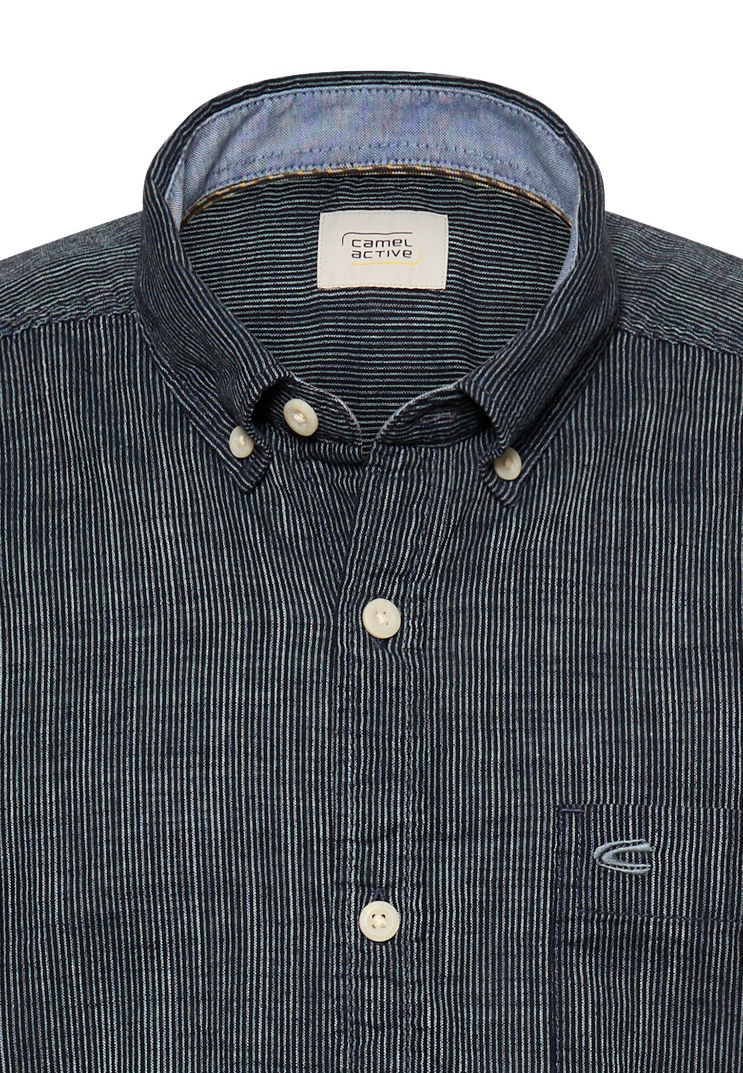 Kurzarmhemd mit Kontrastdetails (Dark Navy)
