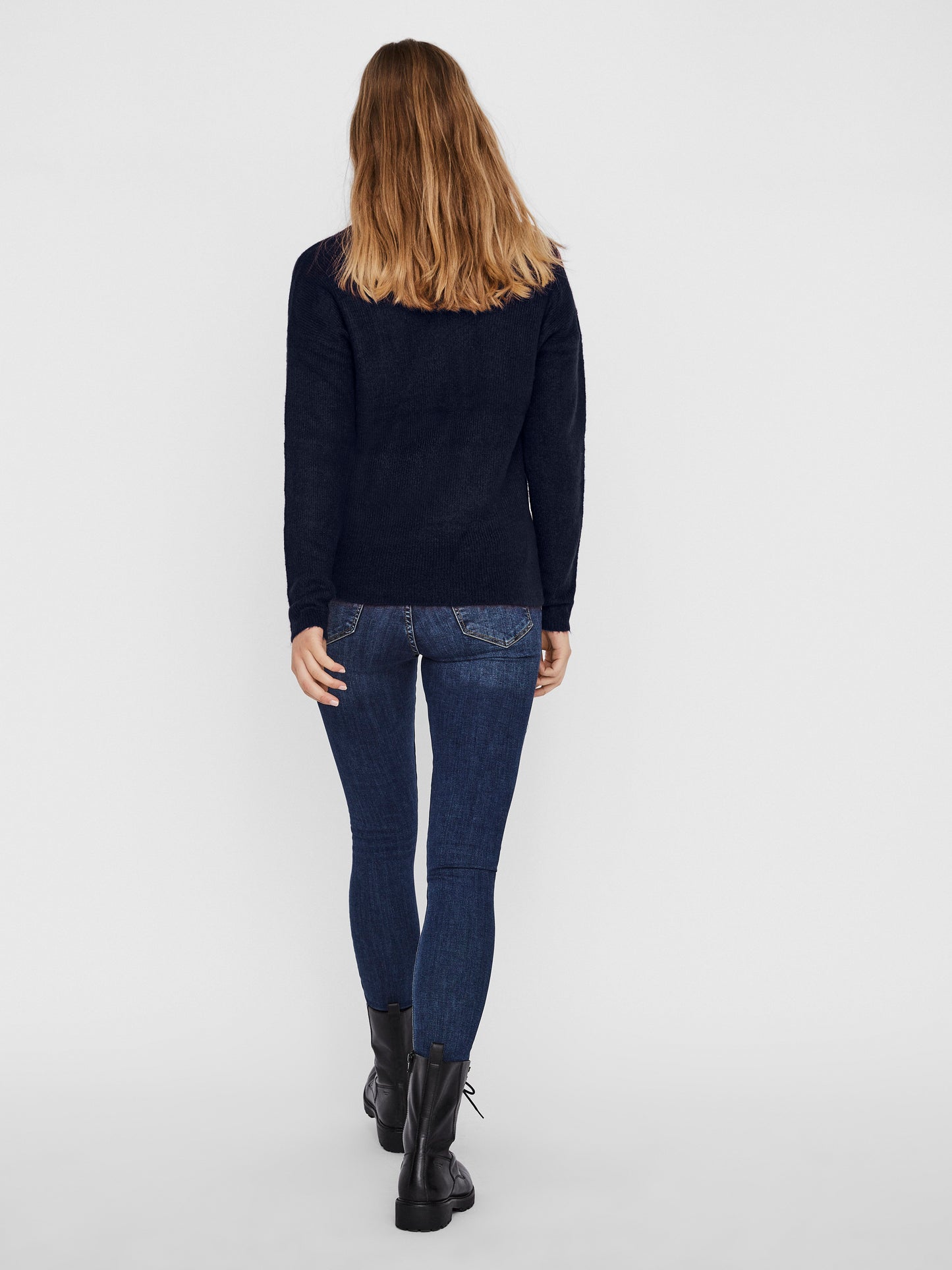 Vmcrewlefile Ls V-neck Blouse Noos (Navy Blaze)