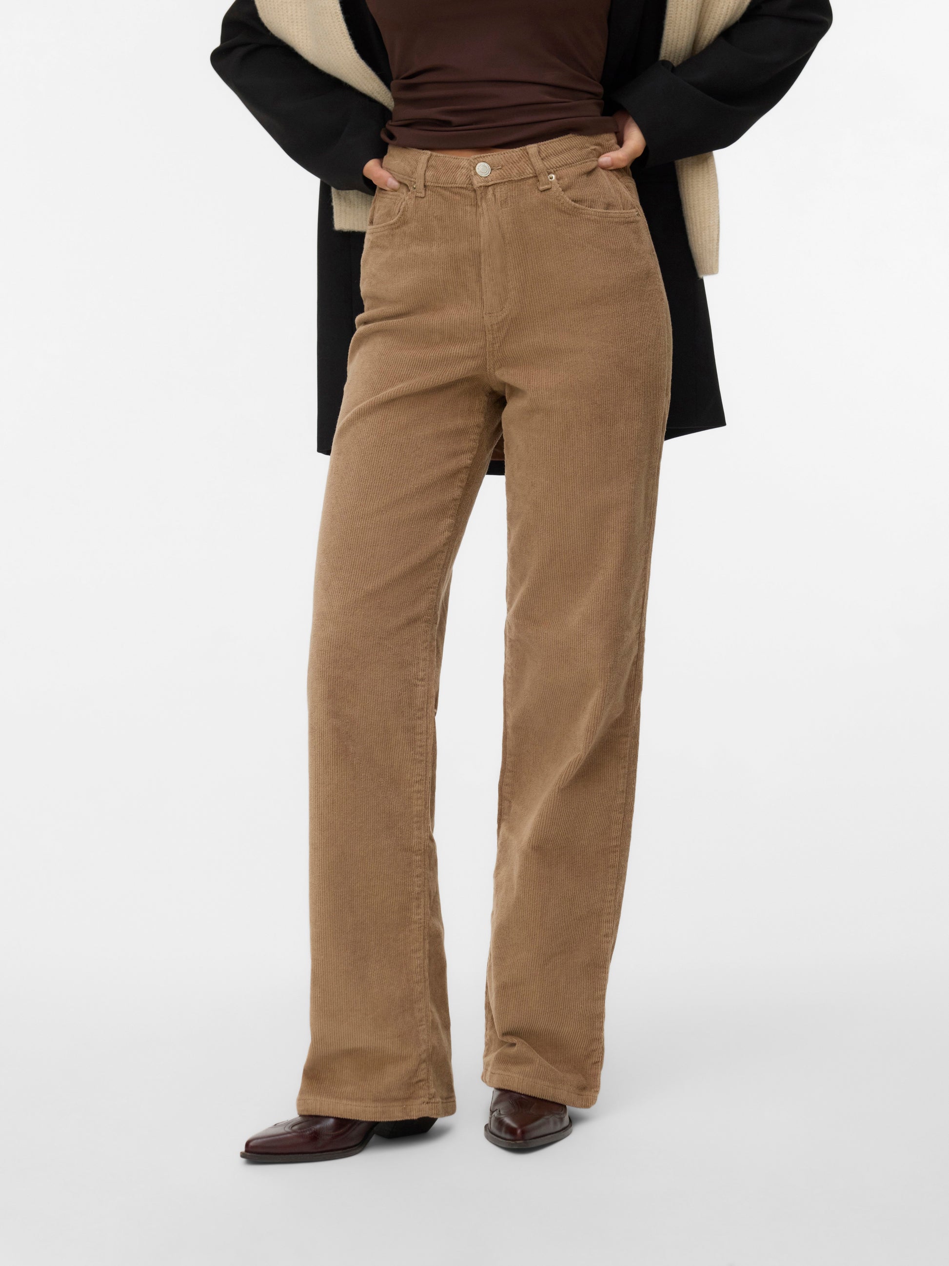 Vmtessa Hr Wide Corduroy Pants Ga Noos (Silver Mink)