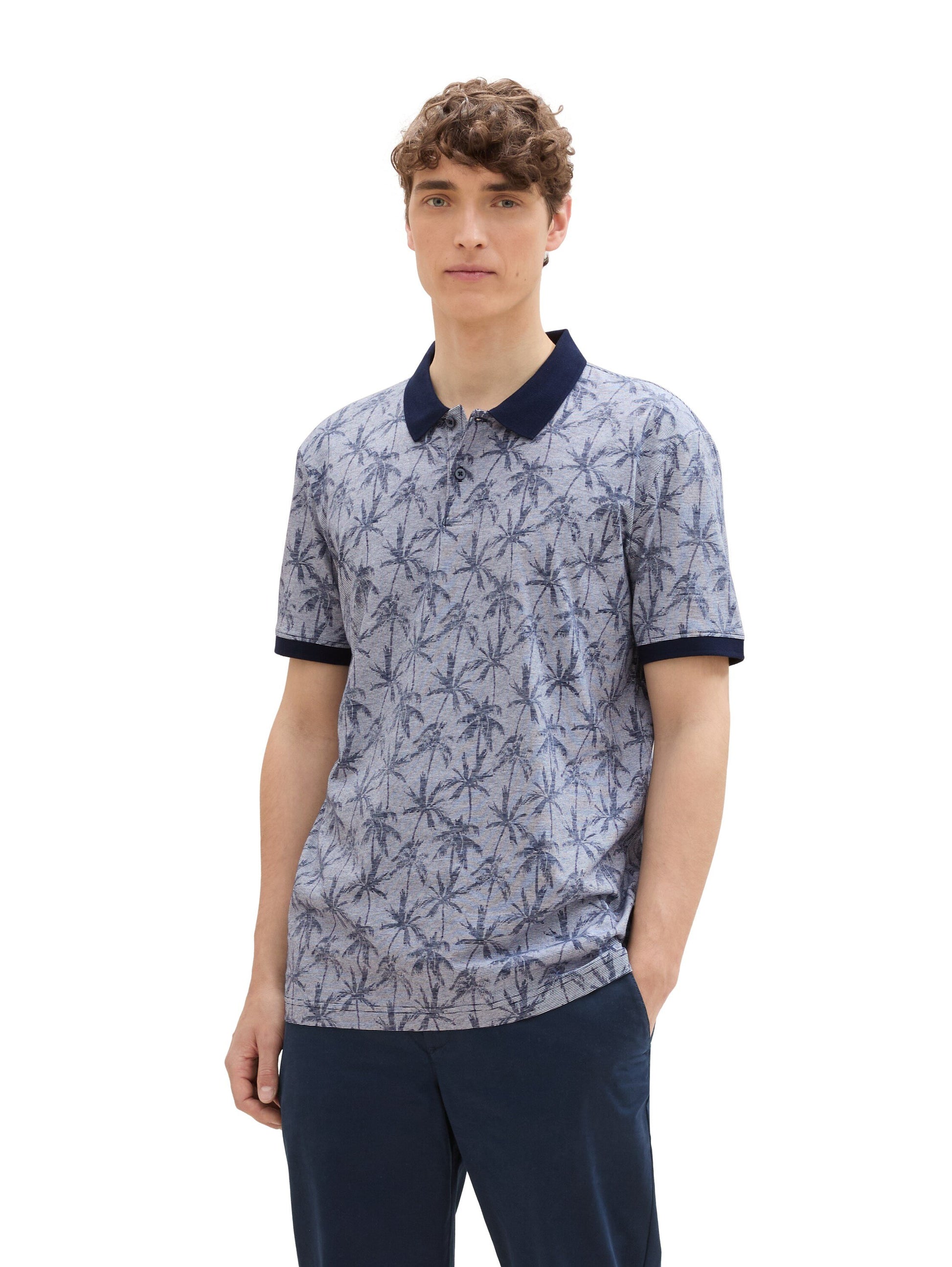 all over printed polo (Navy Summer Pa)