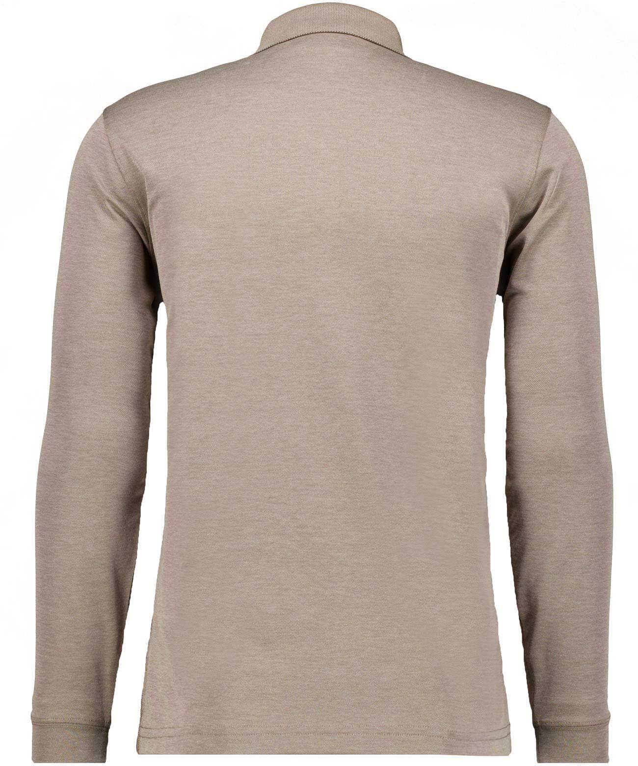 Softknit-Polo mit Brusttasche, Langarm (Beige Mel)