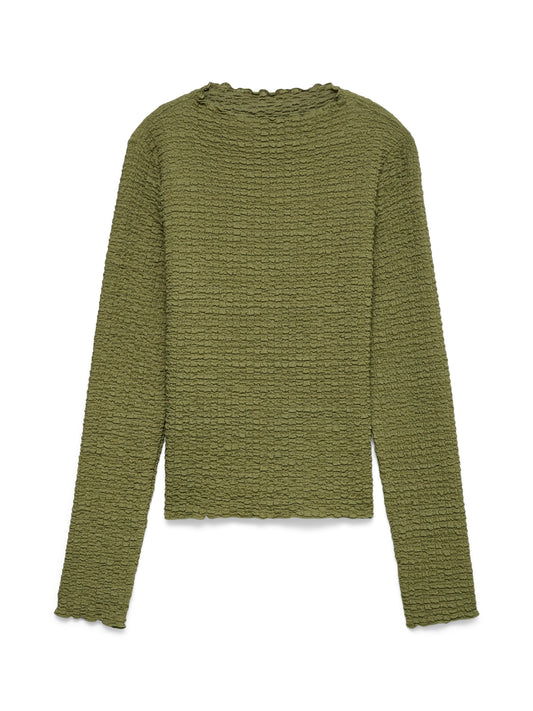 Vmzia Ls Funnel Neck Top Jrs Noos (Oil Green)