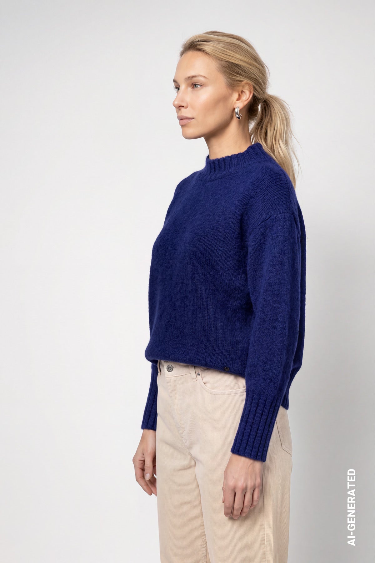 Strickpullover mit Stehkragen (Classic Navy)
