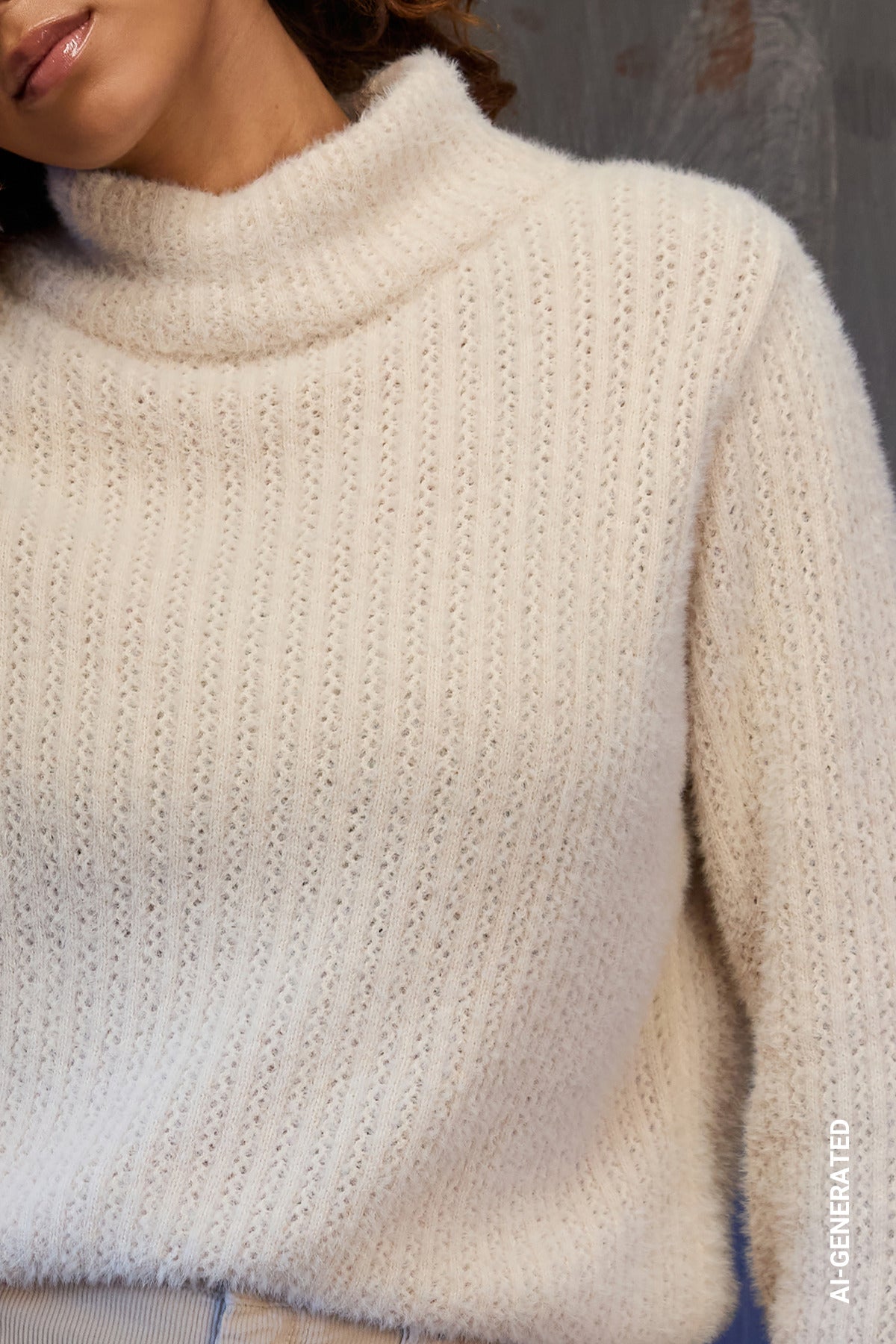 Strickpullover mit Struktur (Crème Brulée)