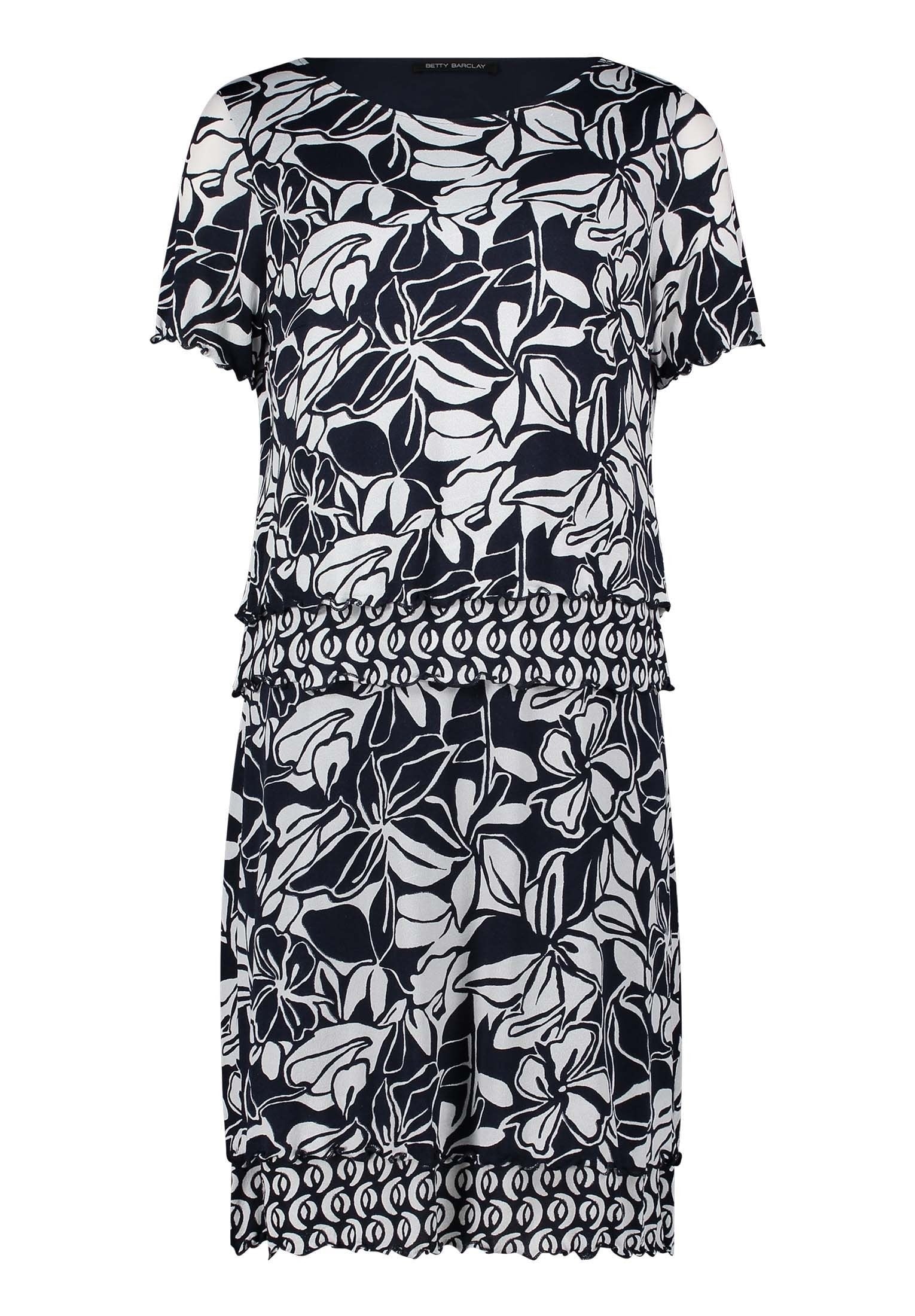 Stufenkleid (Dark Blue/cream)