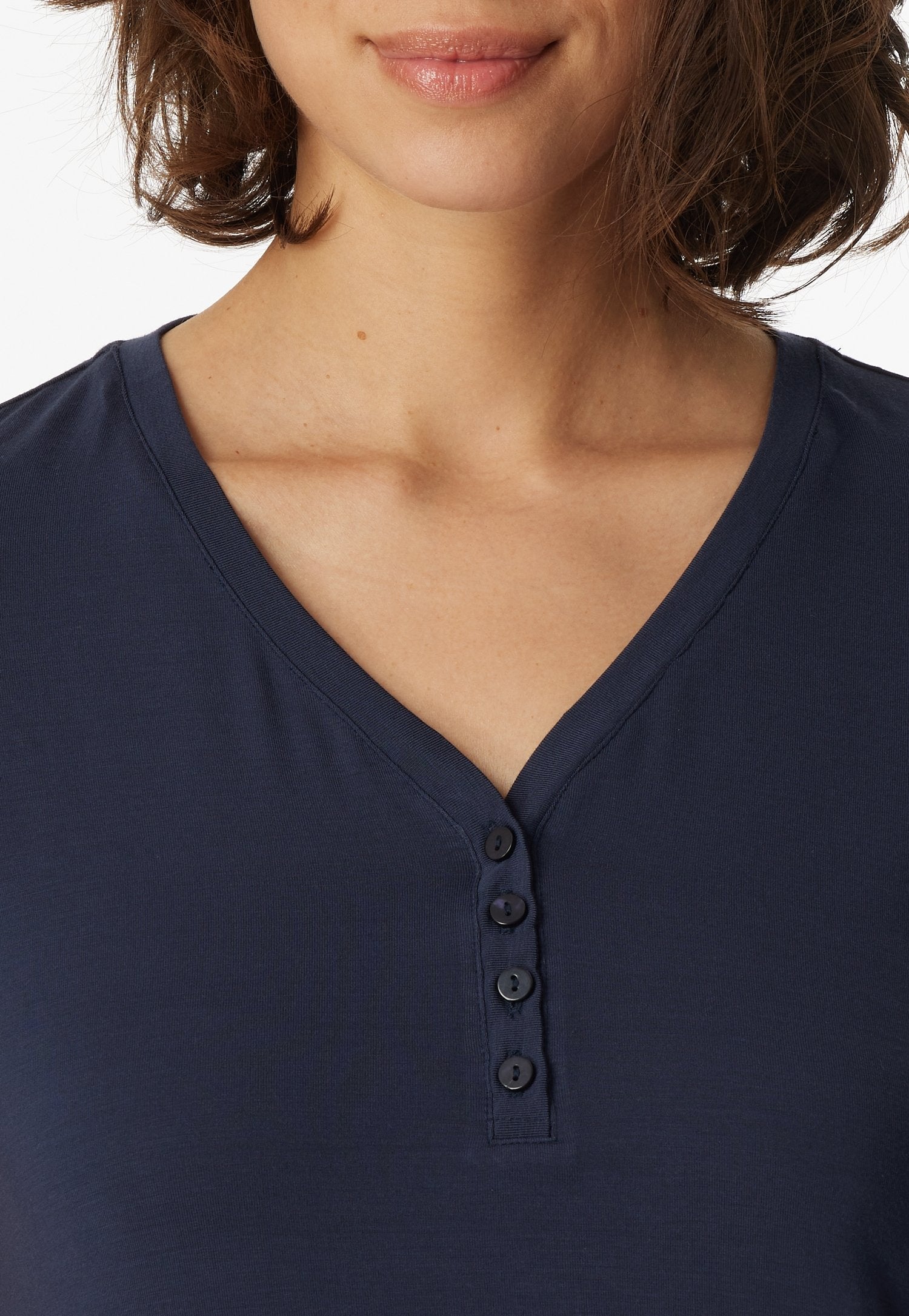 T-Shirt Knopfleiste (Blau)