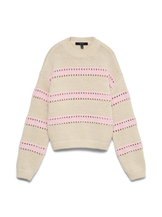 Vmlillian Ls O-neck Pullover (Birch/w. P)